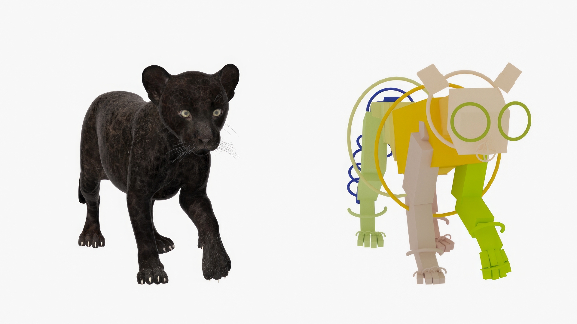 3D Panther Cub Rigged model