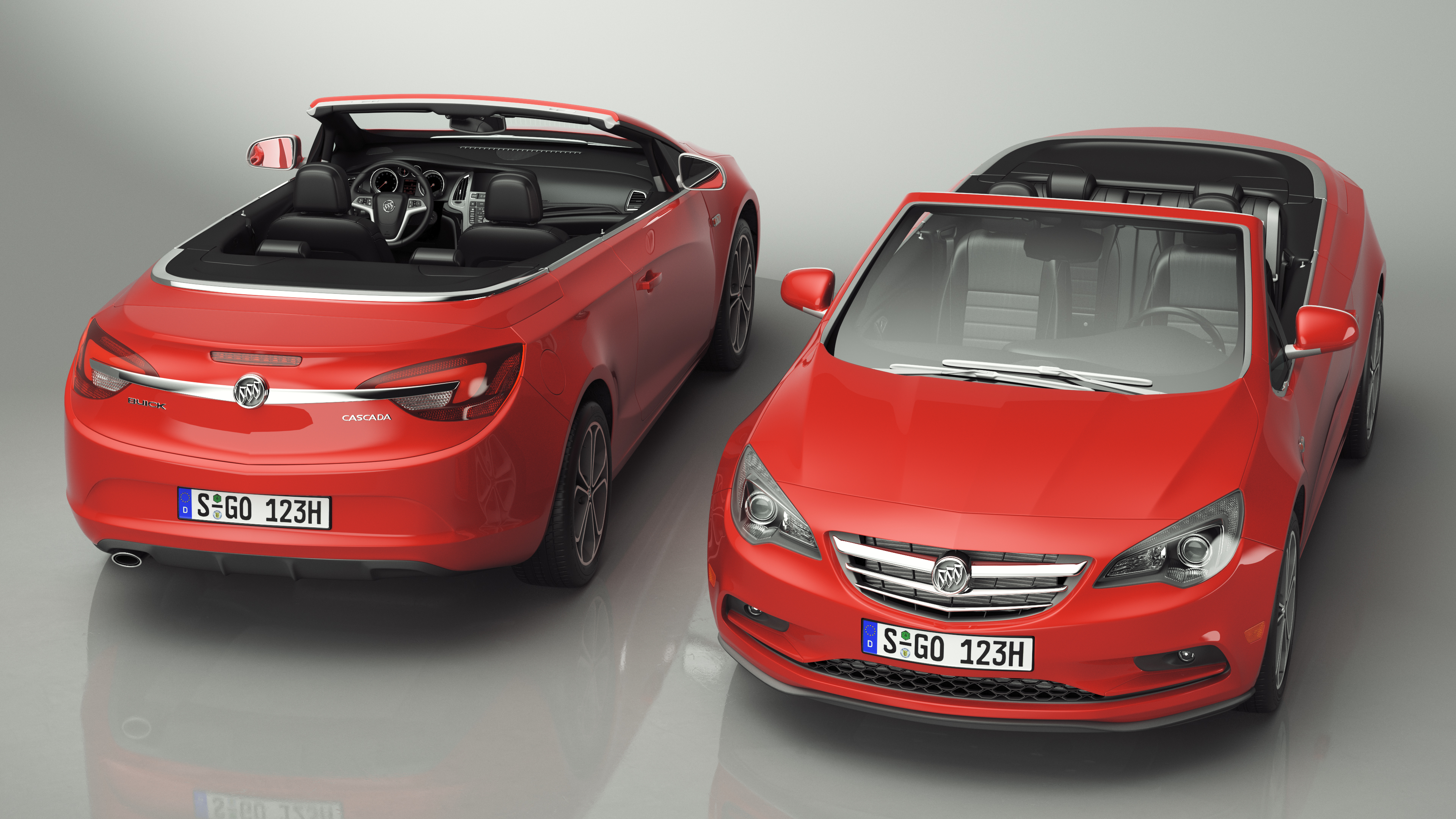 3D Buick Cascada Cabriolet Convertible Red Color Rigged for Cinema 4D