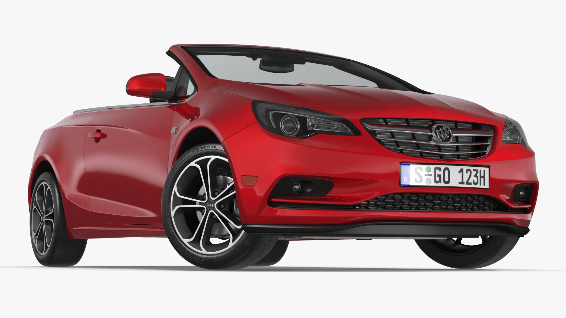 3D Buick Cascada Cabriolet Convertible Red Color Rigged for Cinema 4D