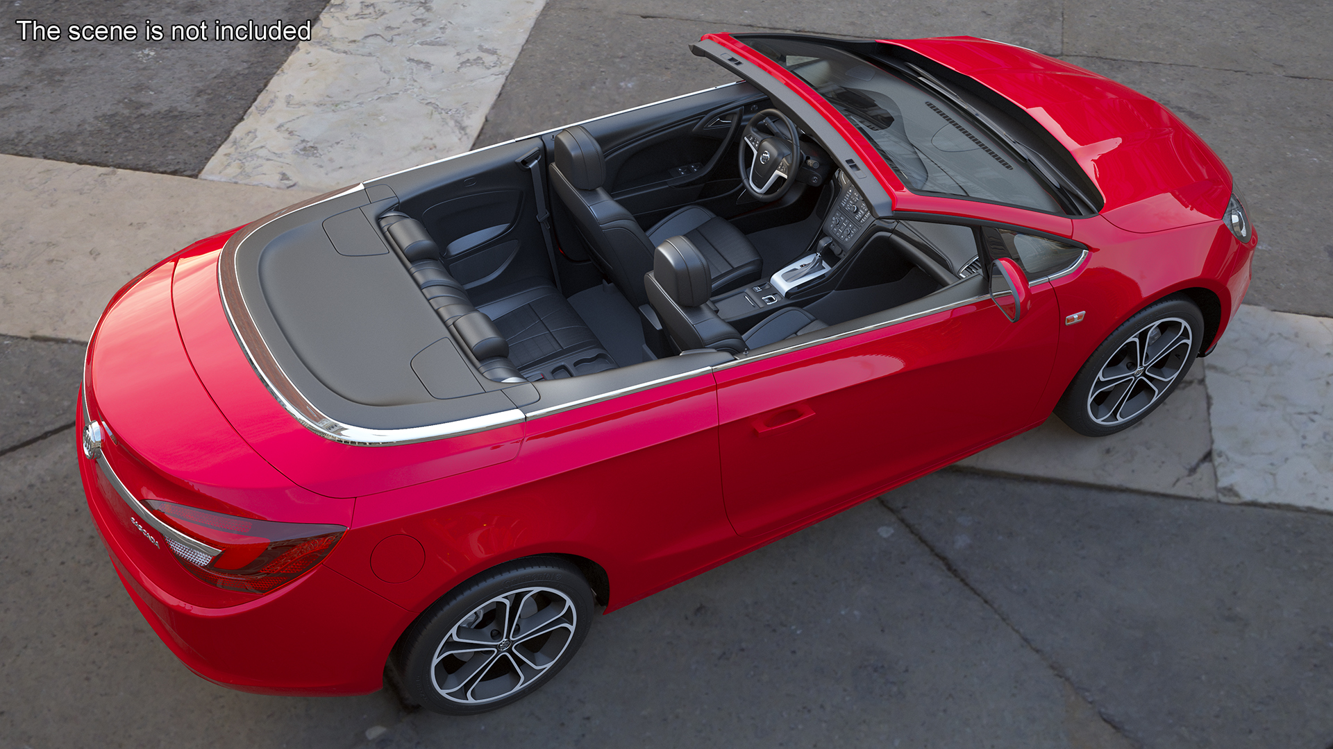 3D Buick Cascada Cabriolet Convertible Red Color Rigged for Cinema 4D