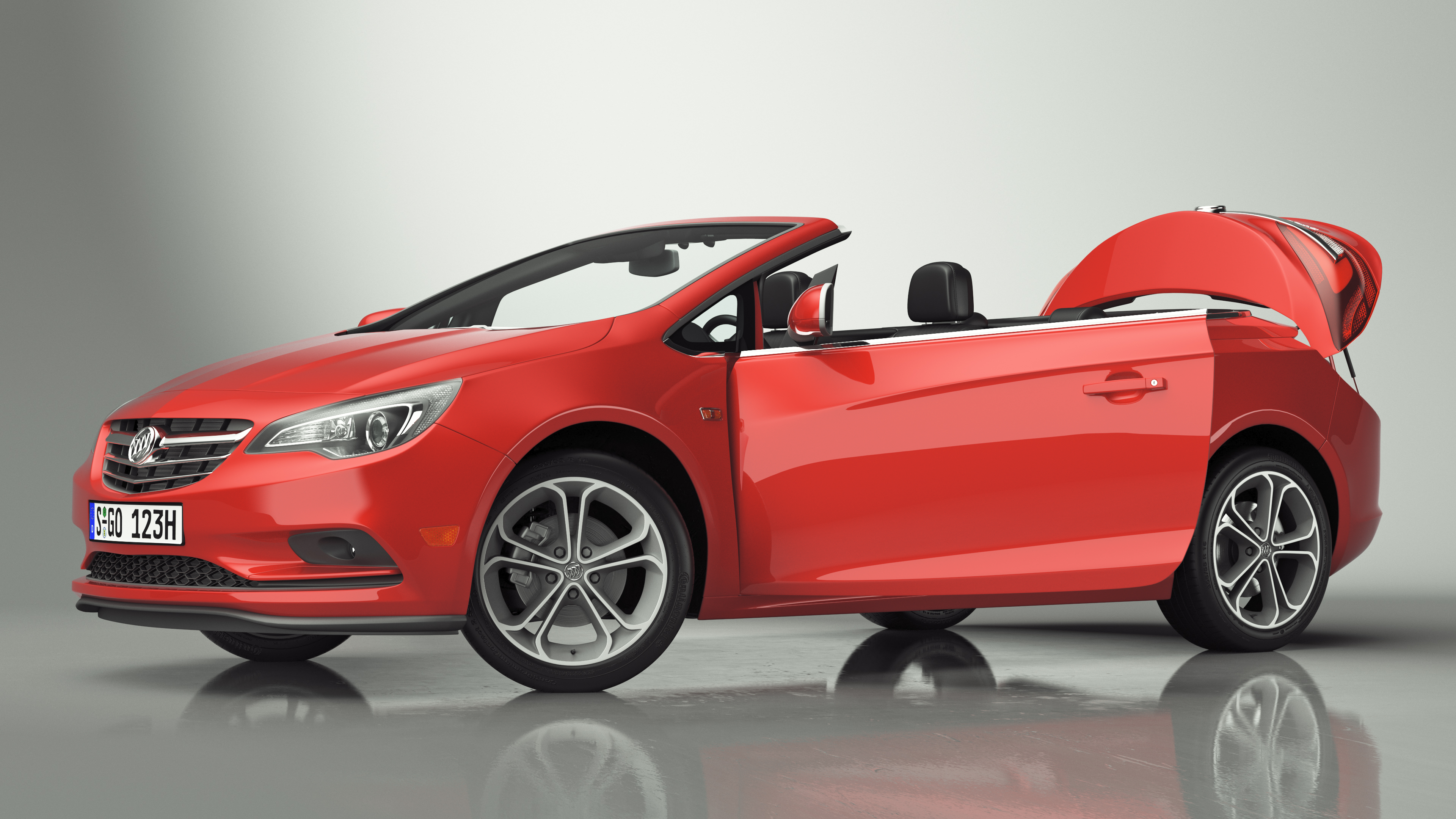 3D Buick Cascada Cabriolet Convertible Red Color Rigged for Cinema 4D