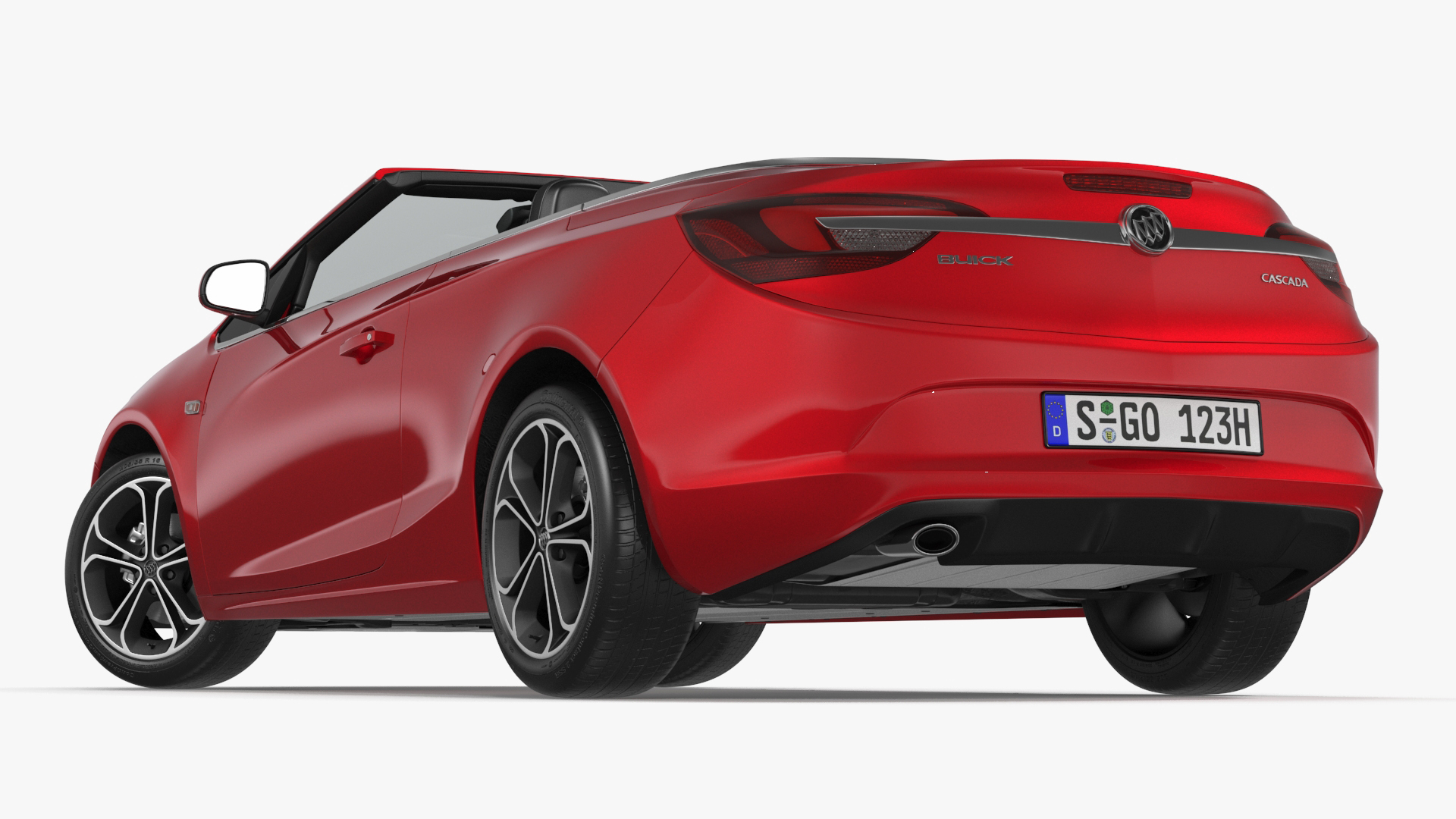 3D Buick Cascada Cabriolet Convertible Red Color Rigged for Cinema 4D