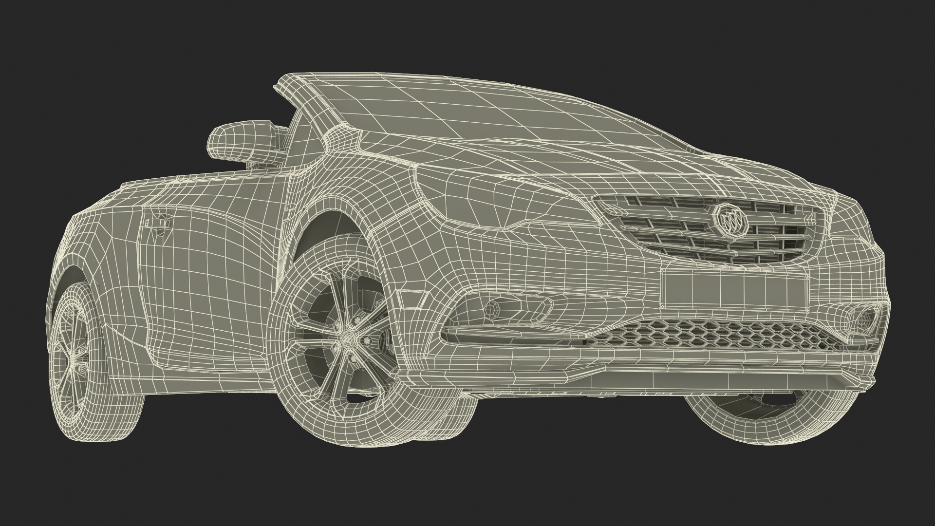 3D Buick Cascada Cabriolet Convertible Red Color Rigged for Cinema 4D