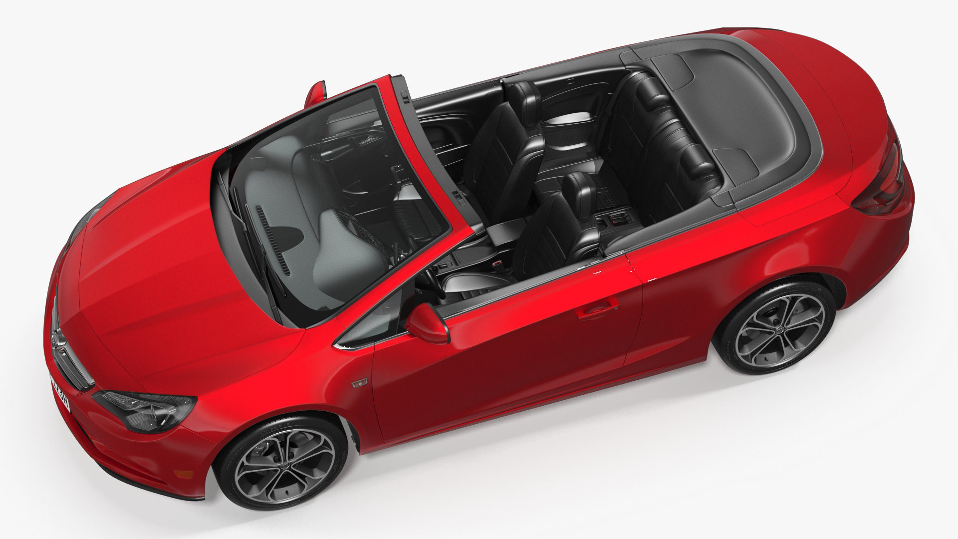 3D Buick Cascada Cabriolet Convertible Red Color Rigged for Cinema 4D