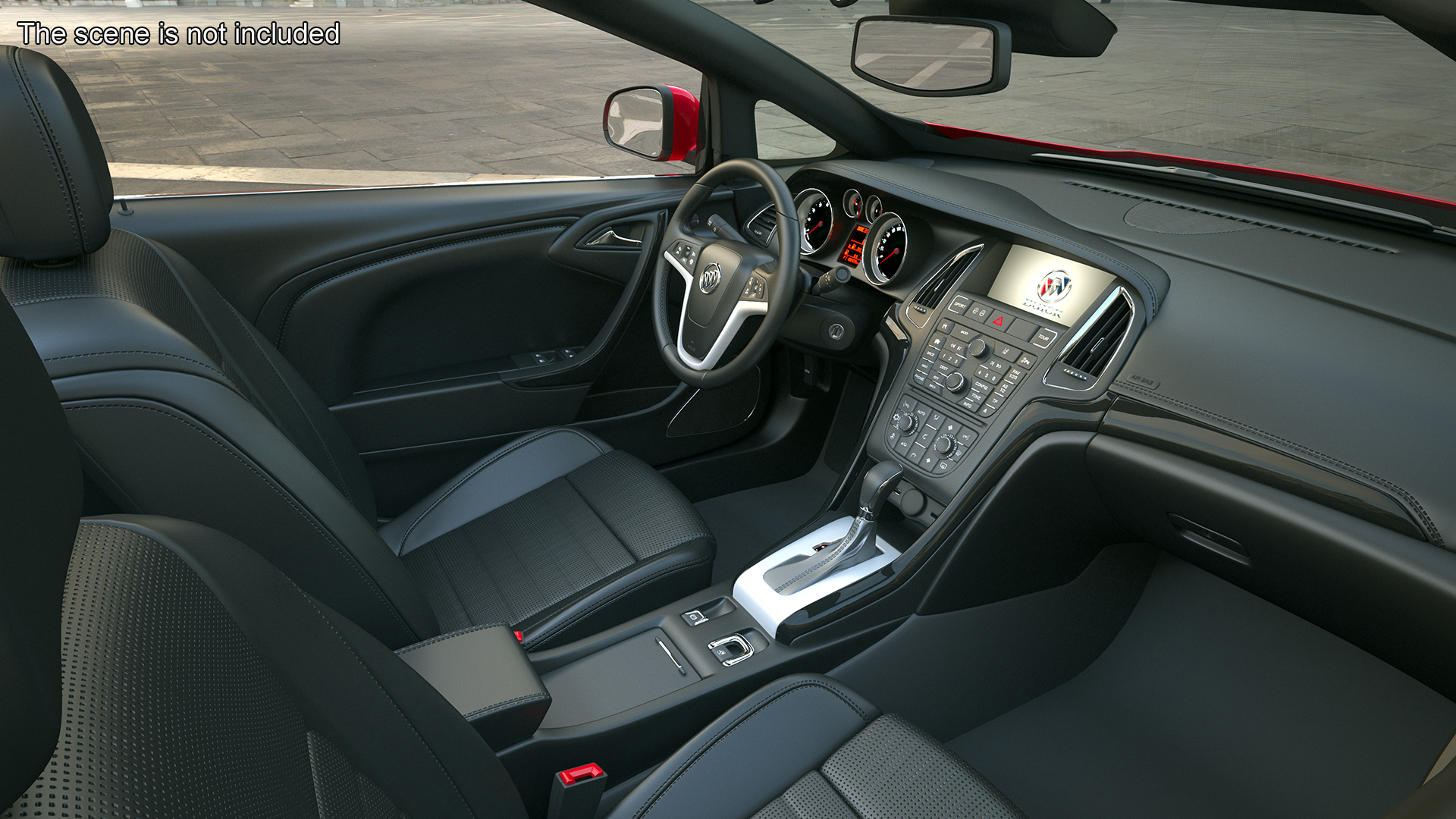 3D Buick Cascada Cabriolet Convertible Red Color Rigged for Cinema 4D