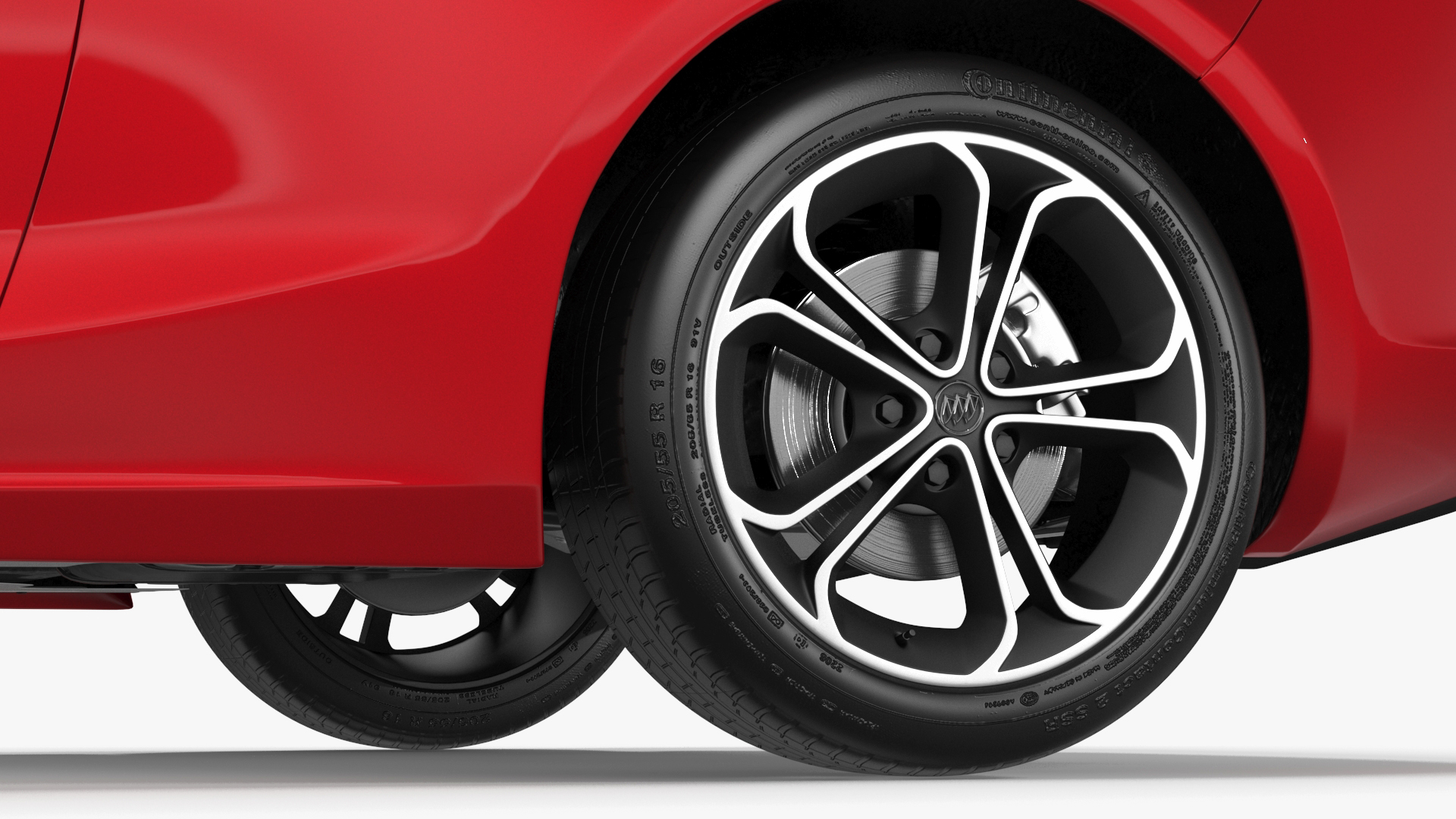 3D Buick Cascada Cabriolet Convertible Red Color Rigged for Cinema 4D