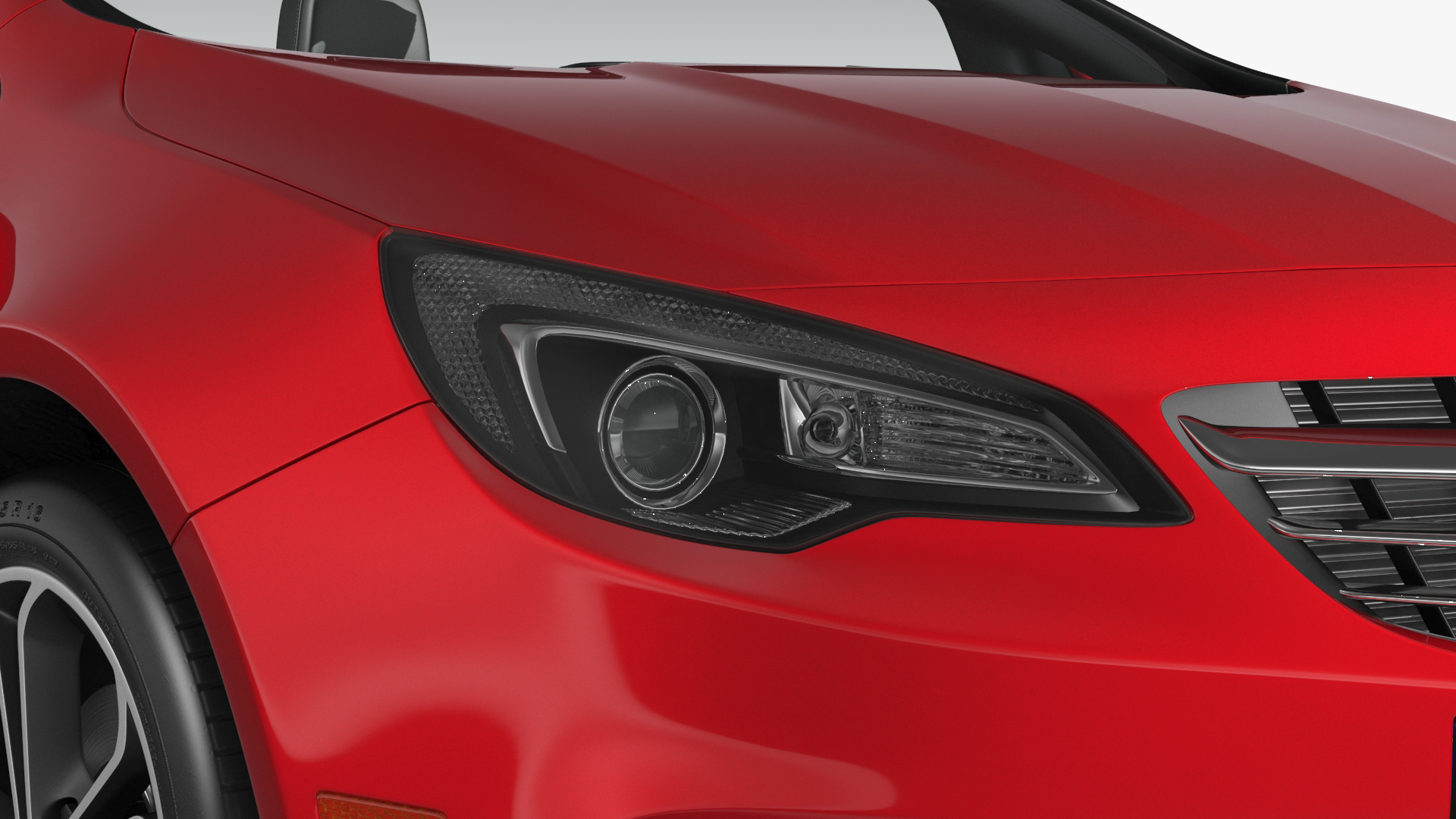 3D Buick Cascada Cabriolet Convertible Red Color Rigged for Cinema 4D
