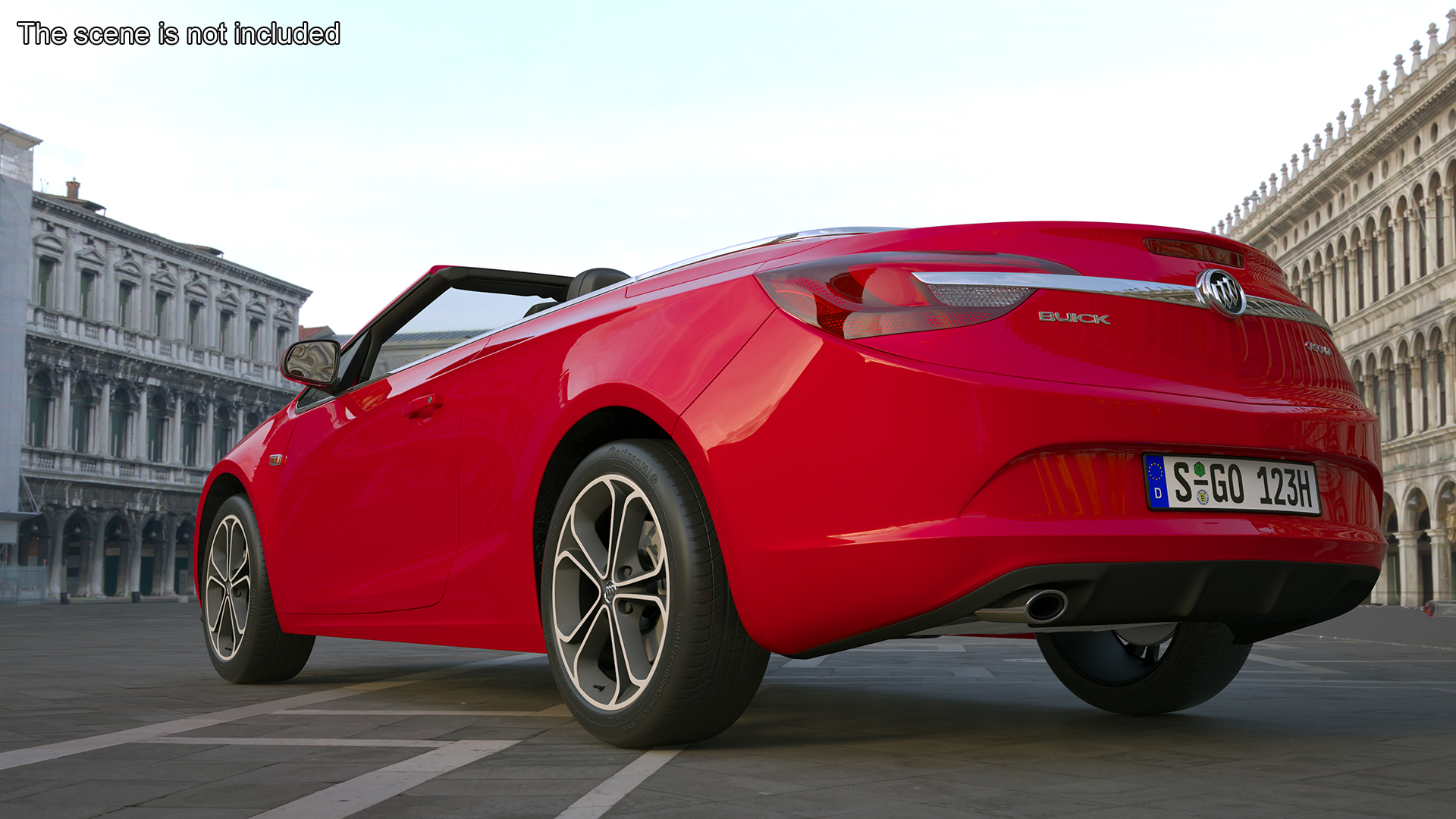3D Buick Cascada Cabriolet Convertible Red Color Rigged for Cinema 4D