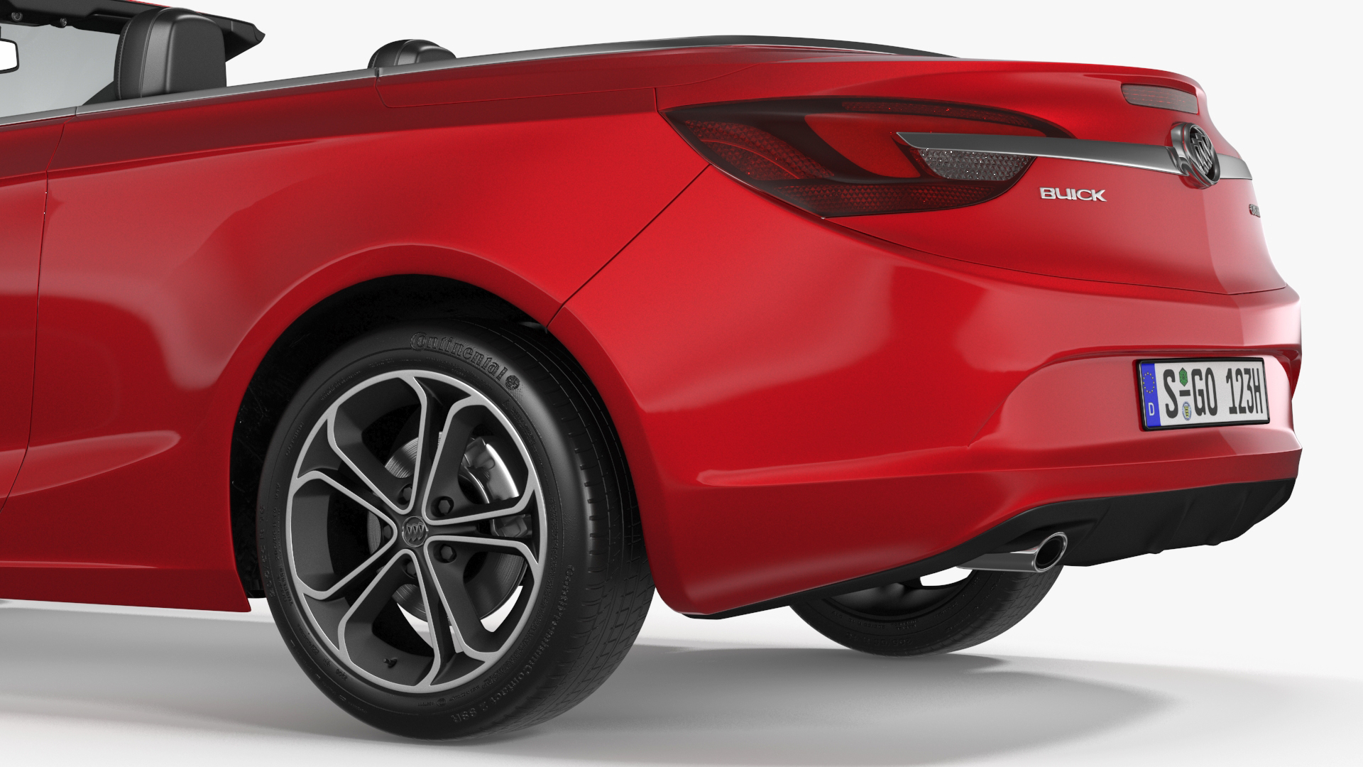 3D Buick Cascada Cabriolet Convertible Red Color Rigged for Cinema 4D