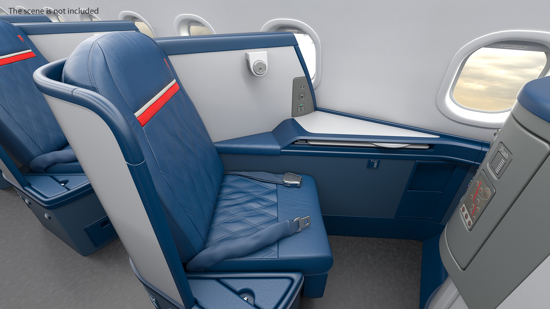 3D Airbus A330-300 Delta One Business Class Seats Side
