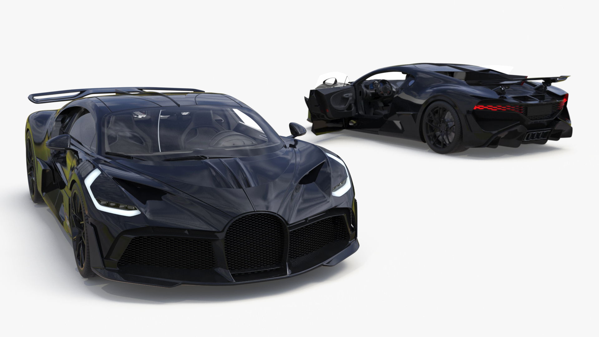 Sport Coupe Black Rigged 3D model