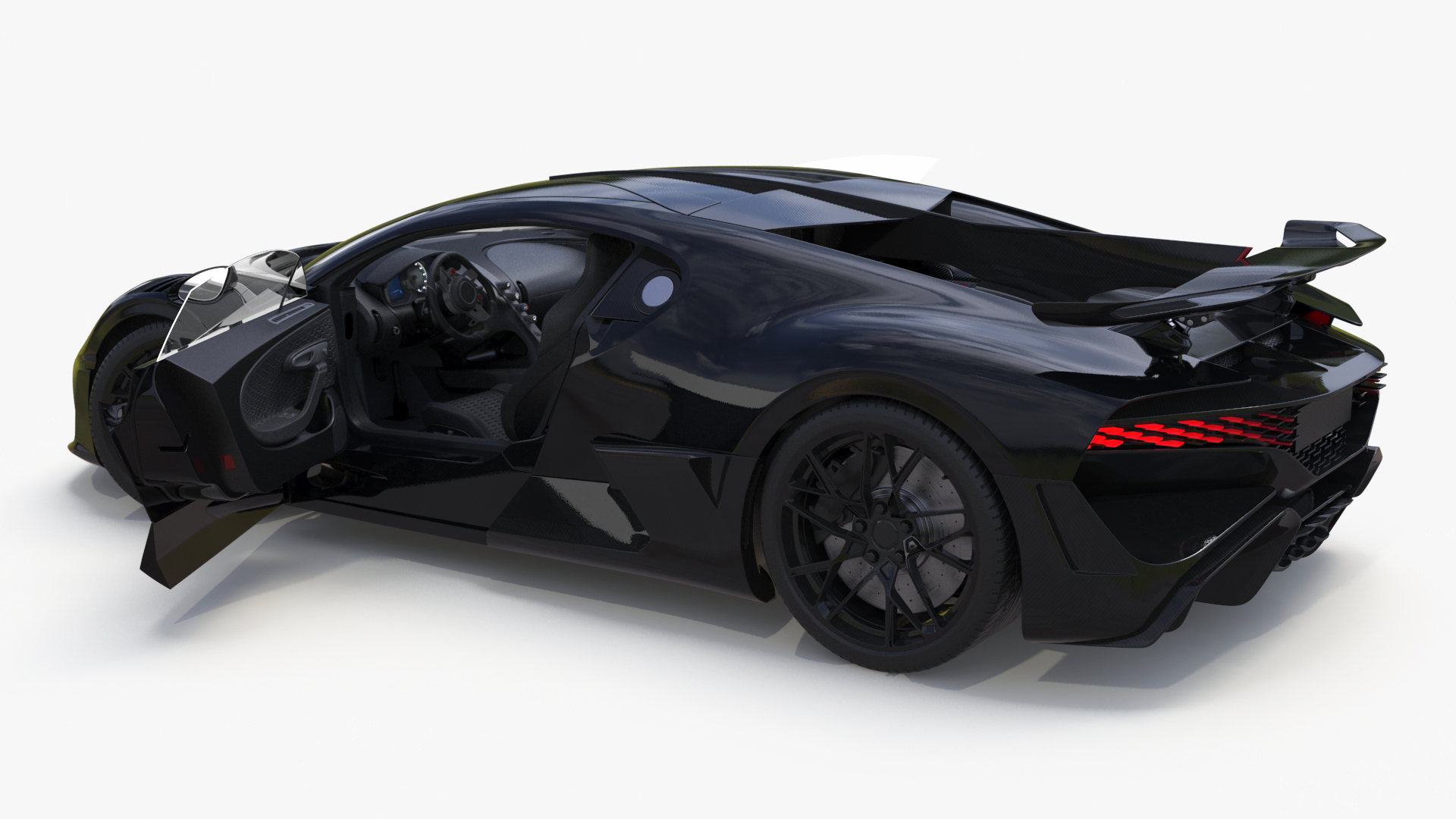 Sport Coupe Black Rigged 3D model