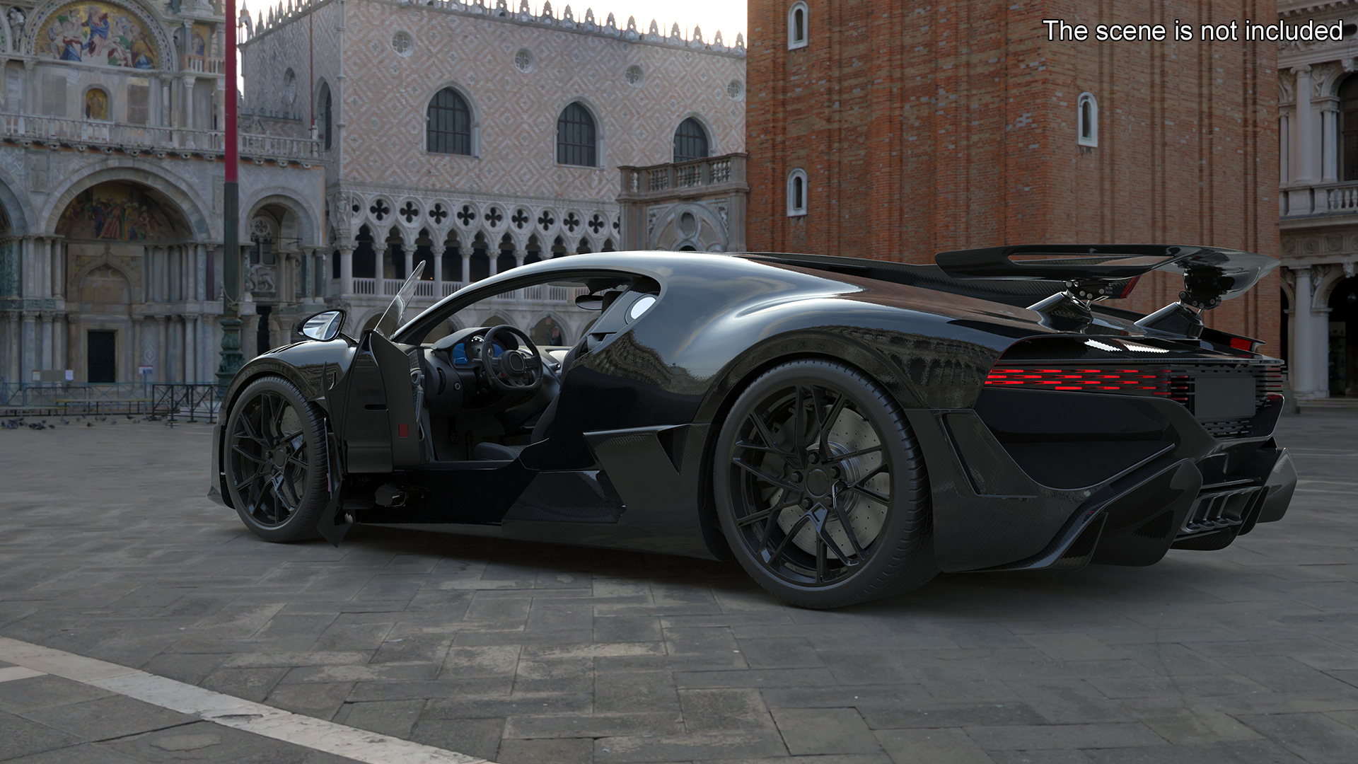 Sport Coupe Black Rigged 3D model