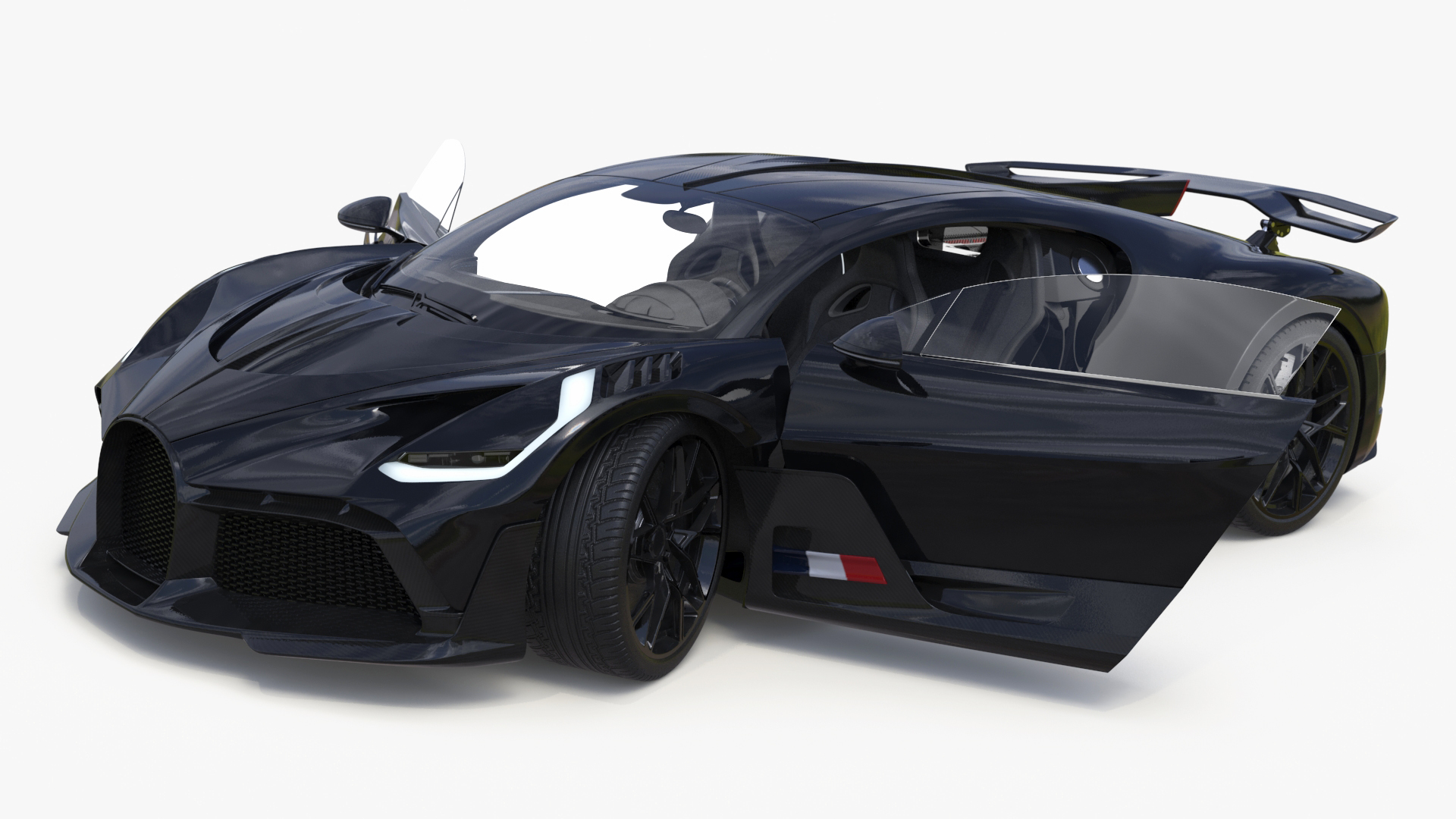 Sport Coupe Black Rigged 3D model