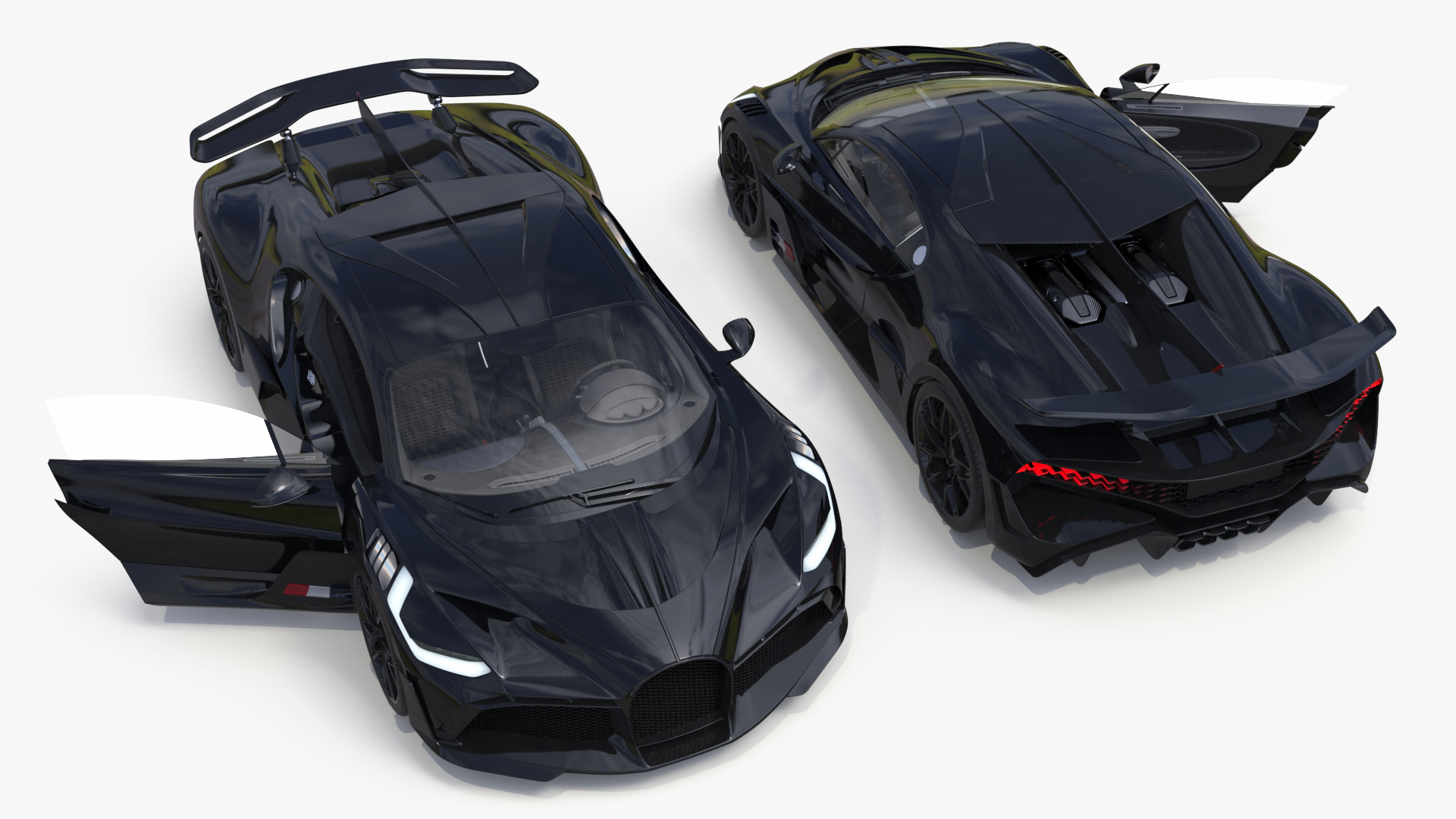 Sport Coupe Black Rigged 3D model