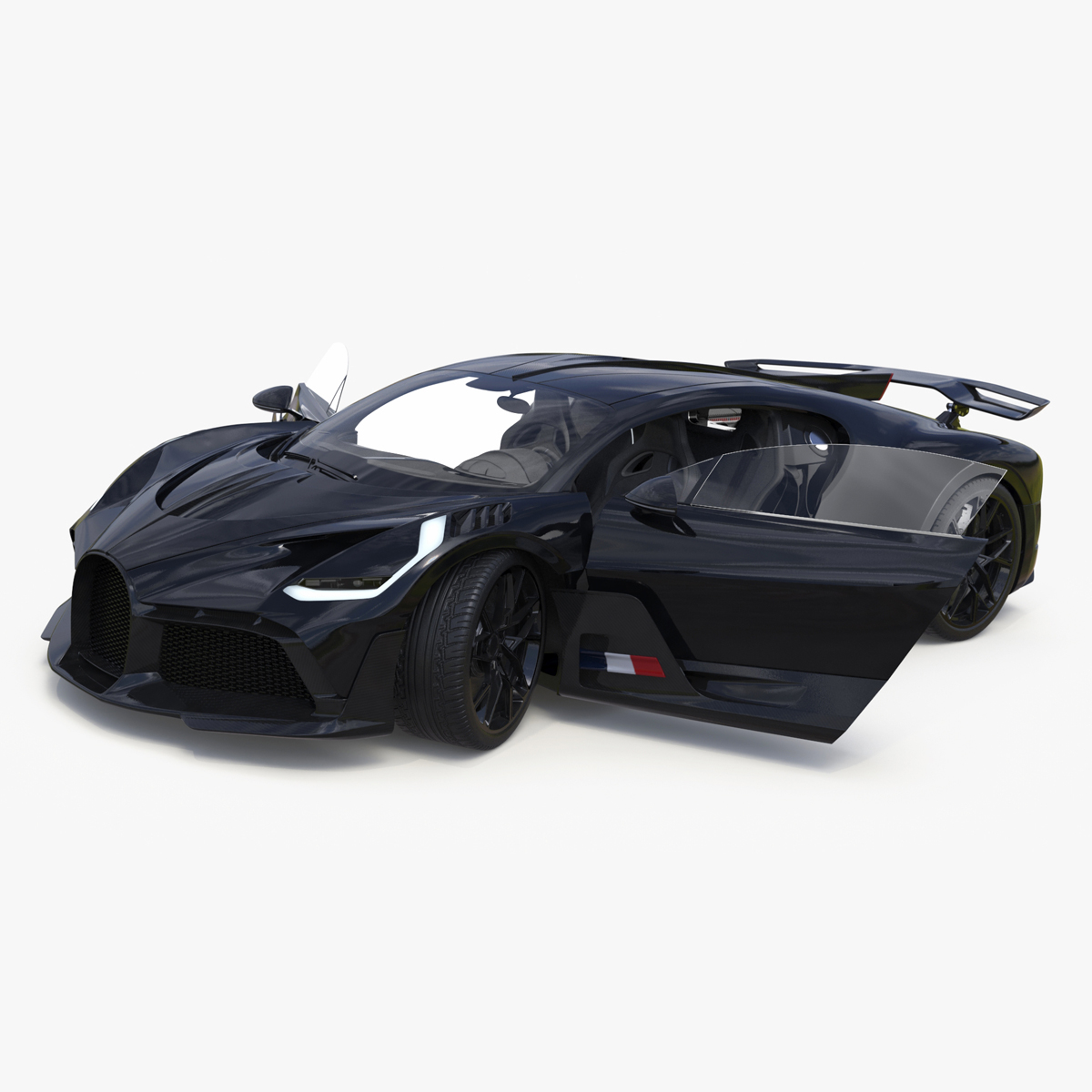 Sport Coupe Black Rigged 3D model