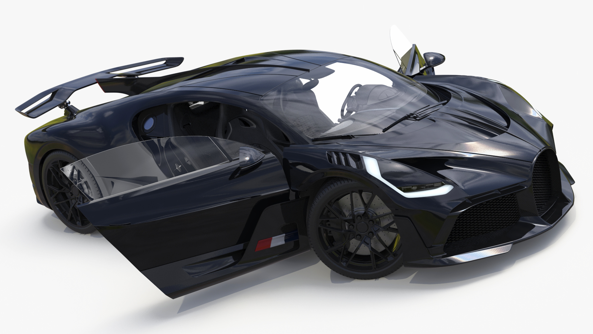 Sport Coupe Black Rigged 3D model