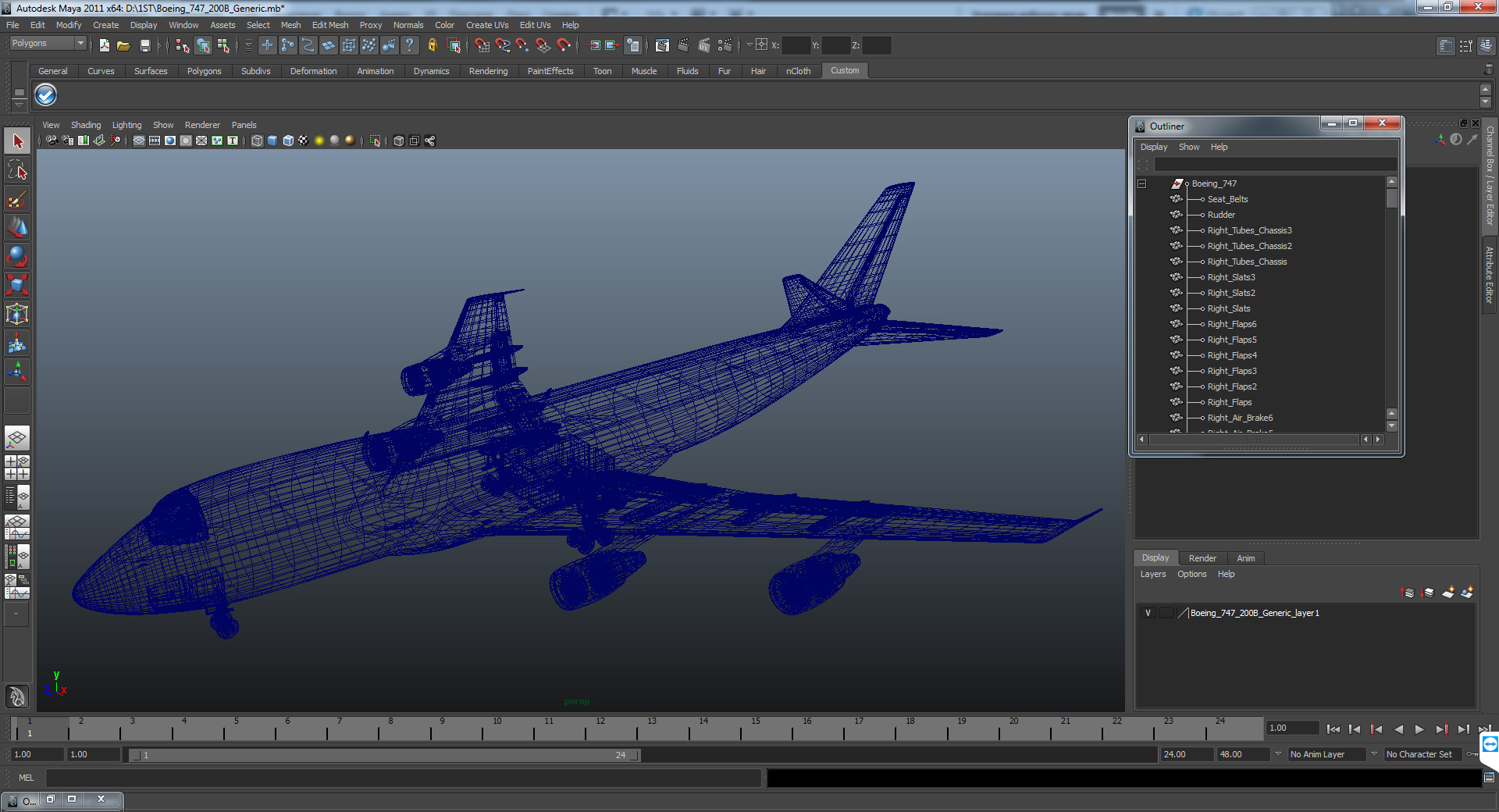 3D Boeing 747 200B Generic model