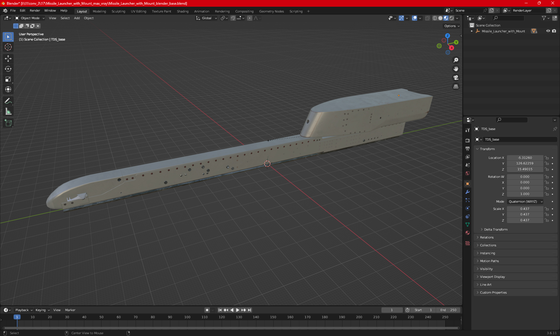 Missile Launcher with Mount 3D