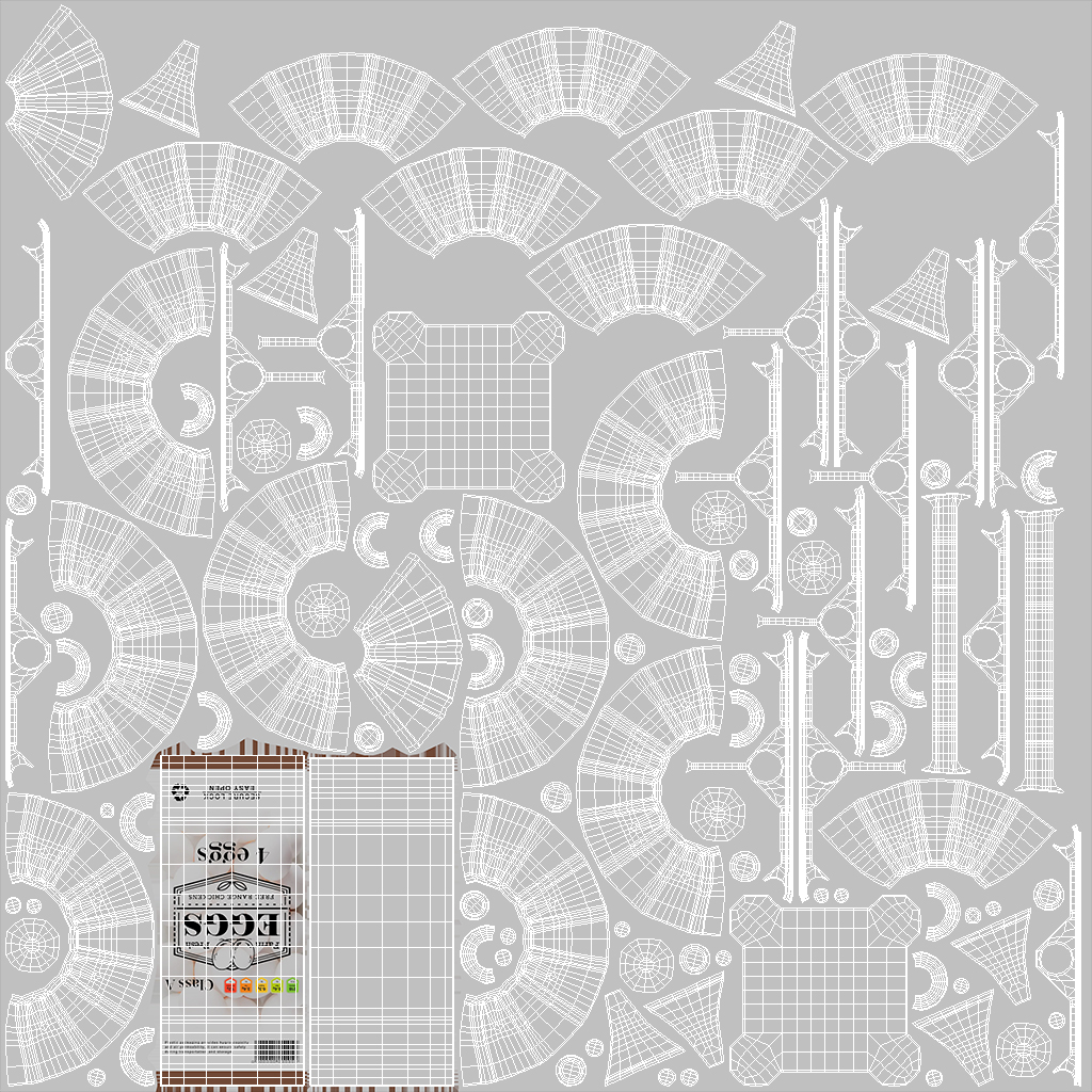 Egg Plastic Packaging with white Eggs 3D