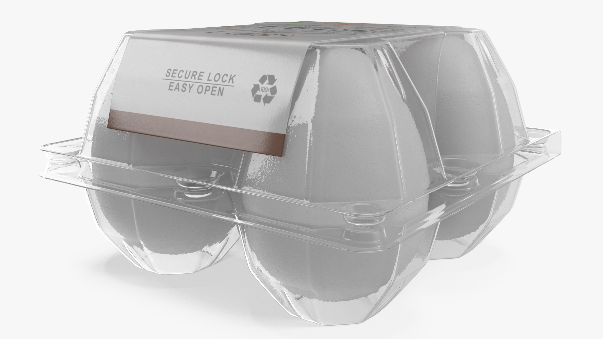 Egg Plastic Packaging with white Eggs 3D