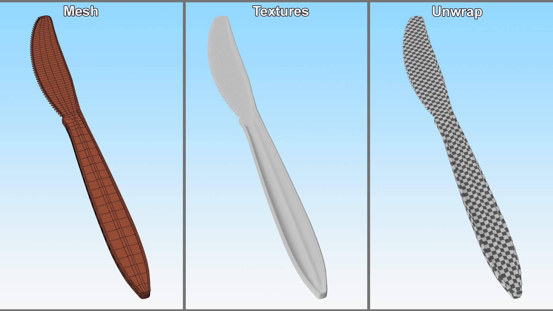 3D Realistic Plastic Knife model