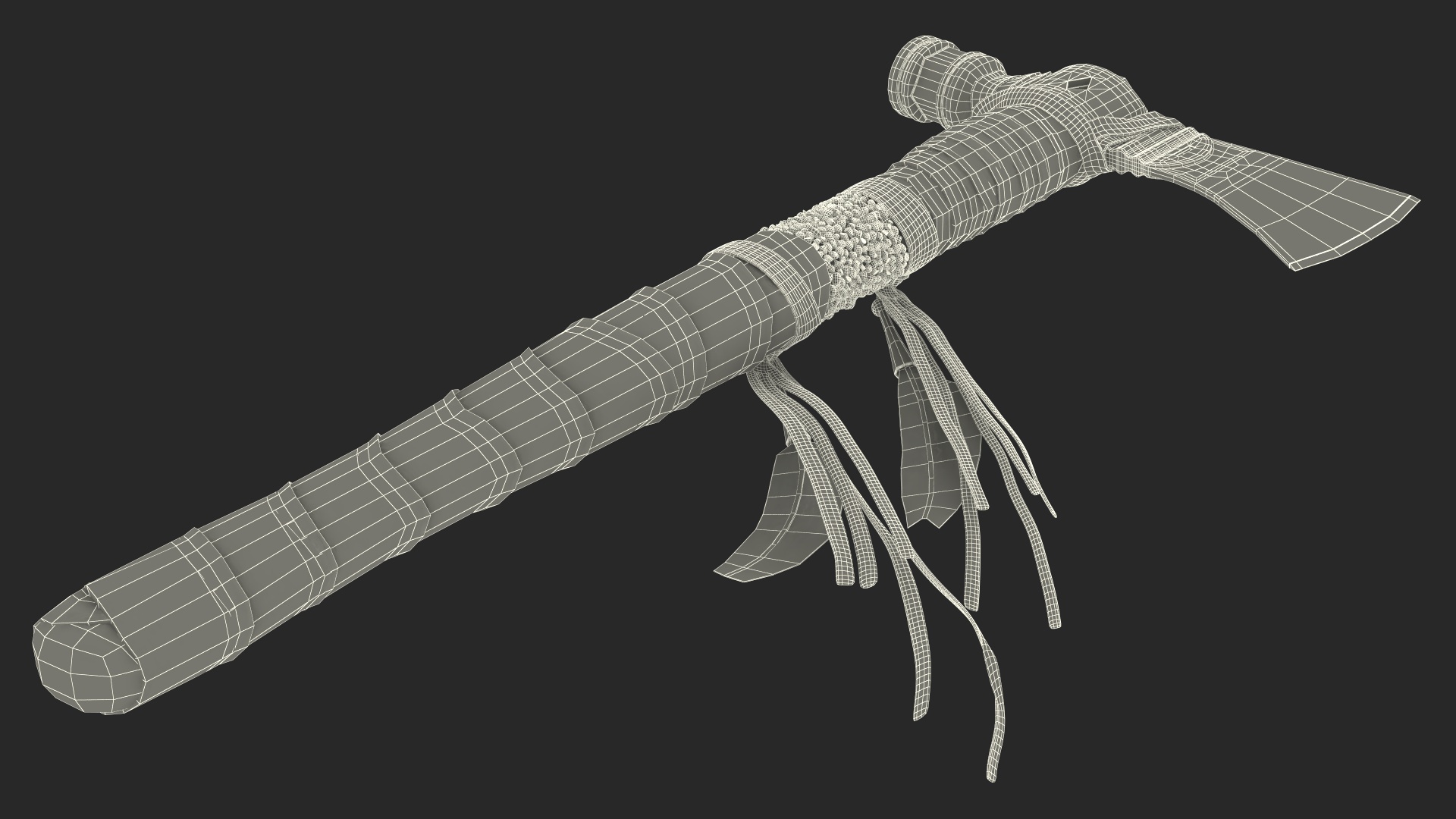 3D model Indian Tomahawk Weapon Dark Leather