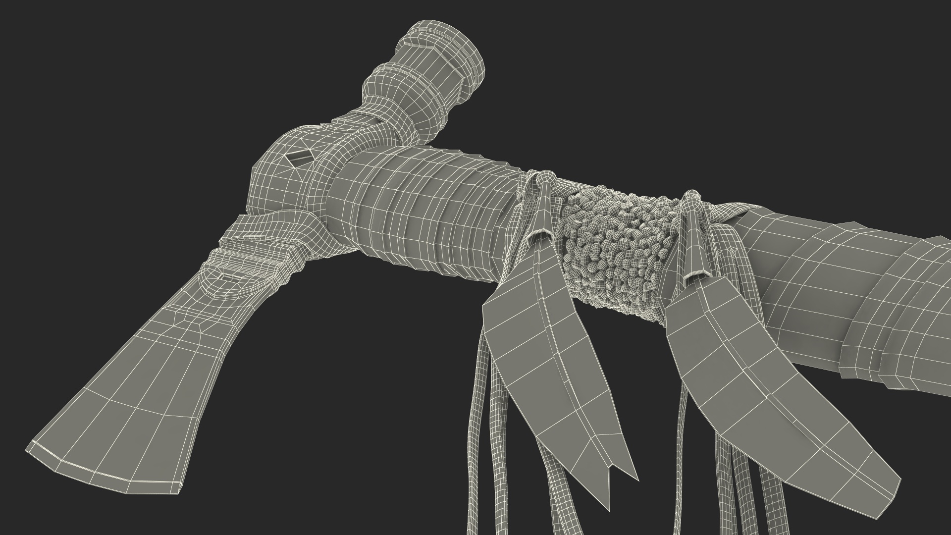 3D model Indian Tomahawk Weapon Dark Leather