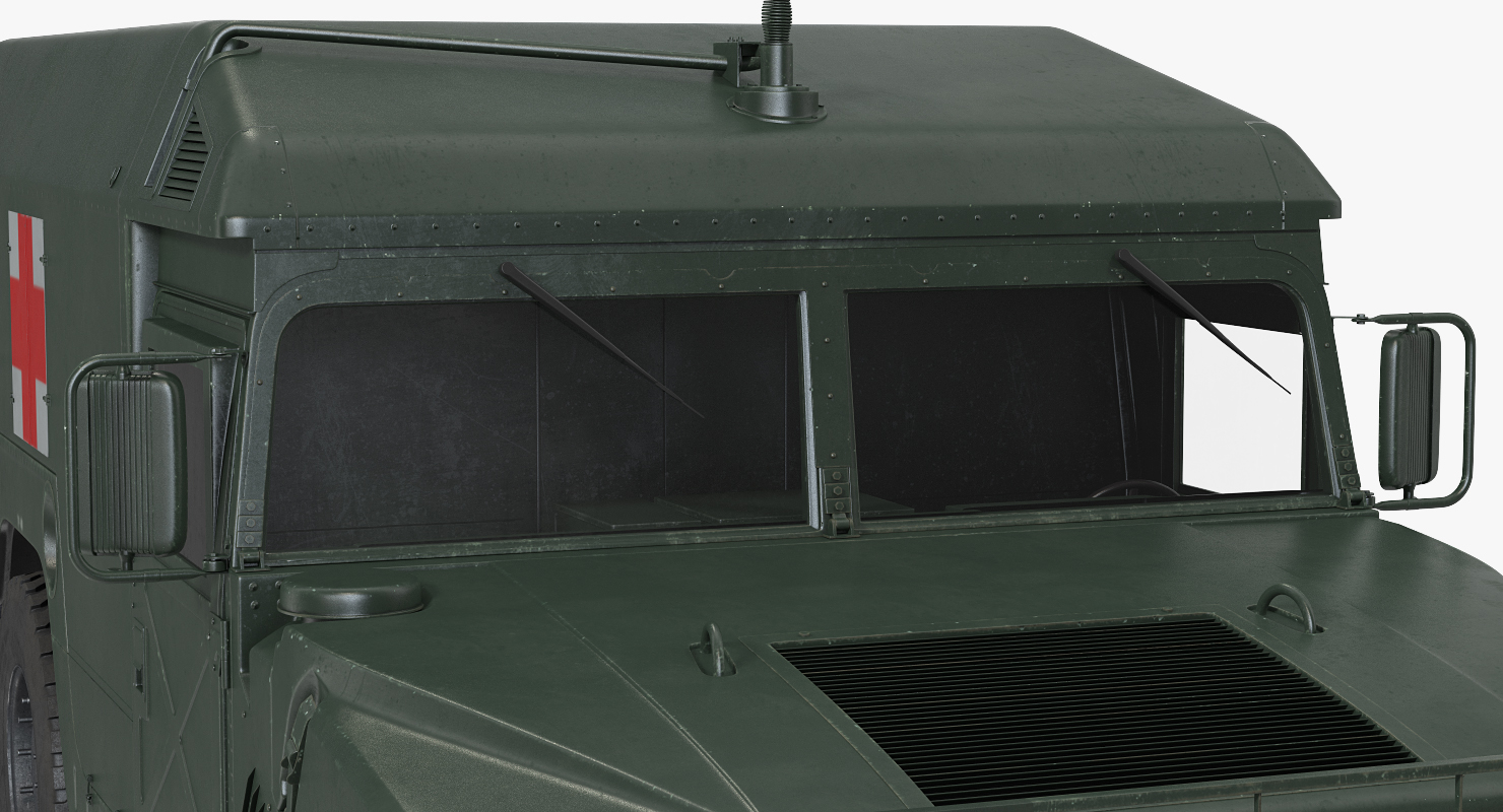 3D model Ambulance Military Car HMMWV m996 Rigged