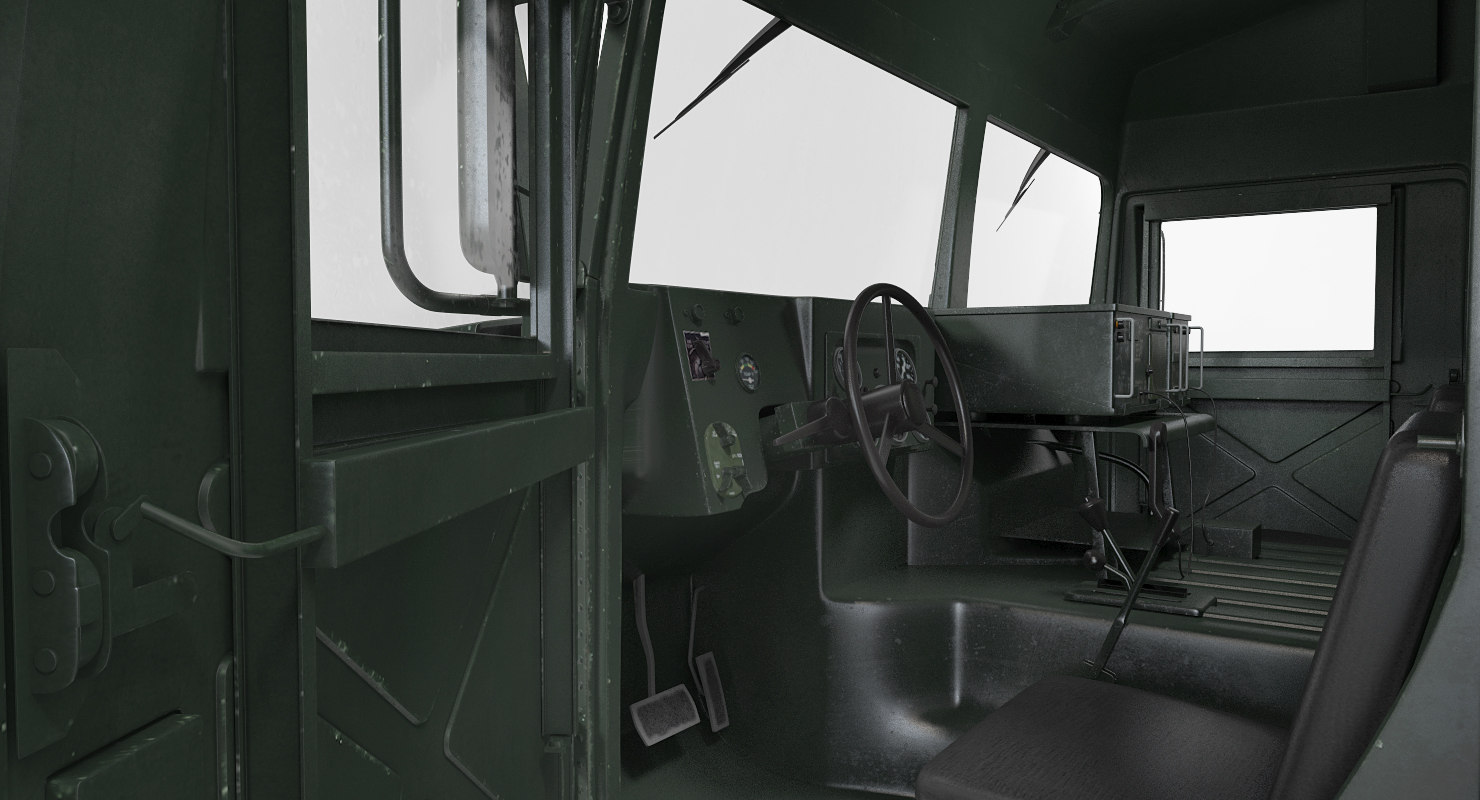 3D model Ambulance Military Car HMMWV m996 Rigged