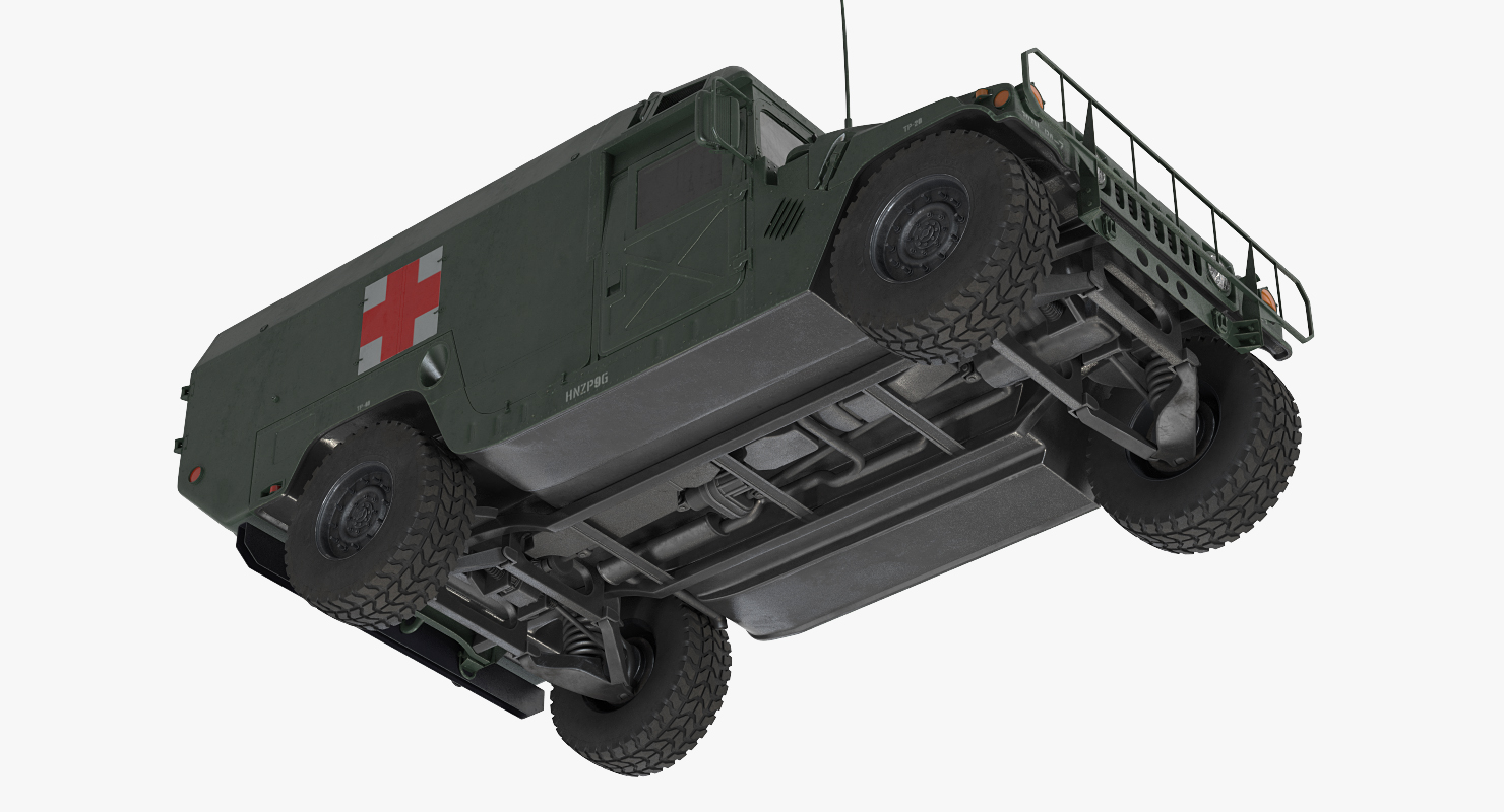 3D model Ambulance Military Car HMMWV m996 Rigged