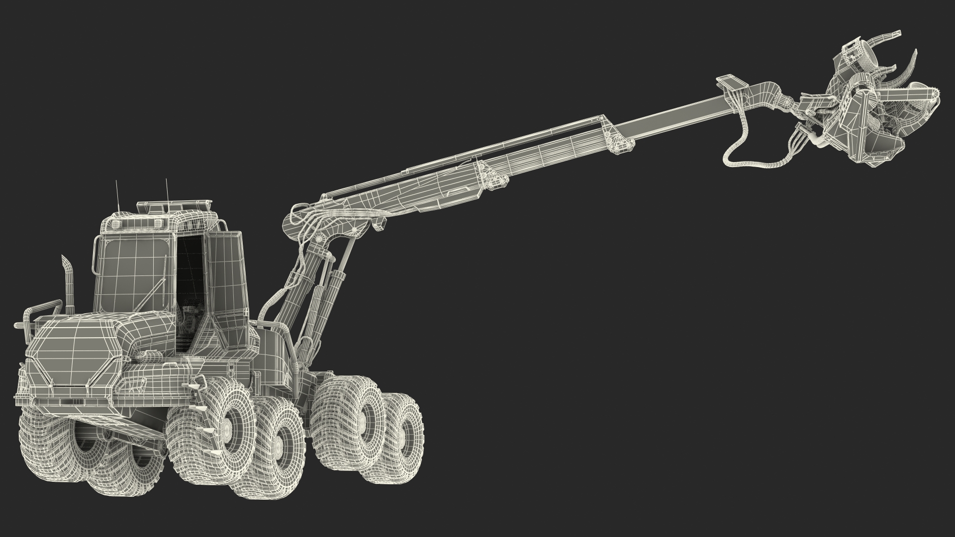 Forestry Harvester PONSSE Bear 8W New Rigged 3D model