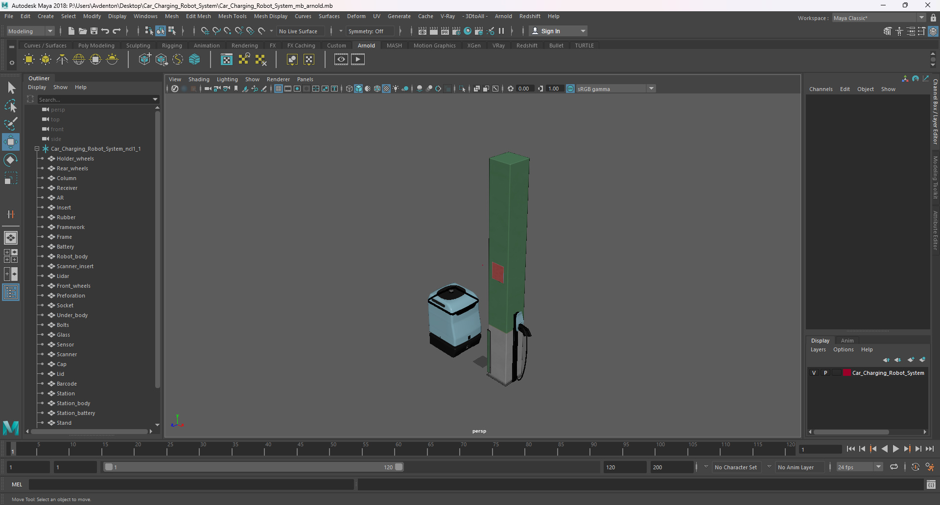 3D model Car Charging Robot System