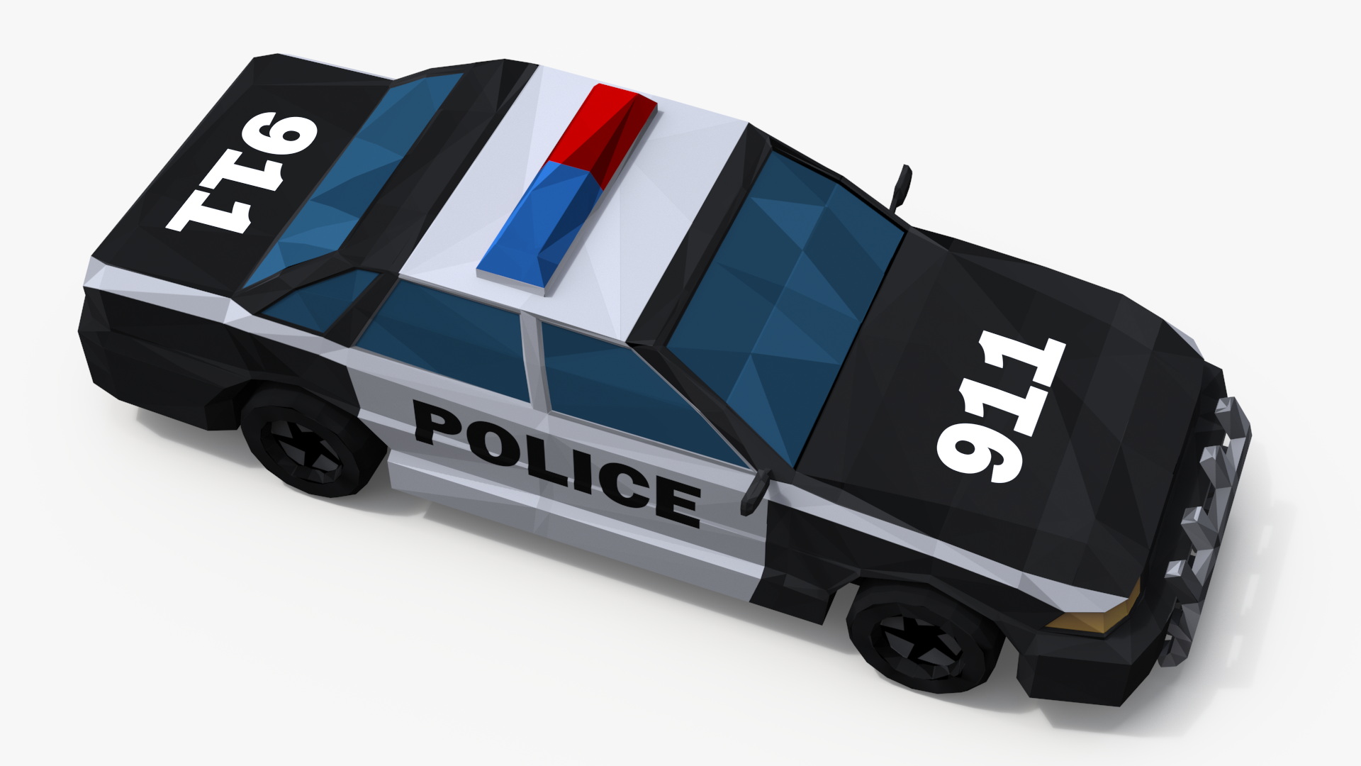 Low Poly Stylized Model Police Car 3D model
