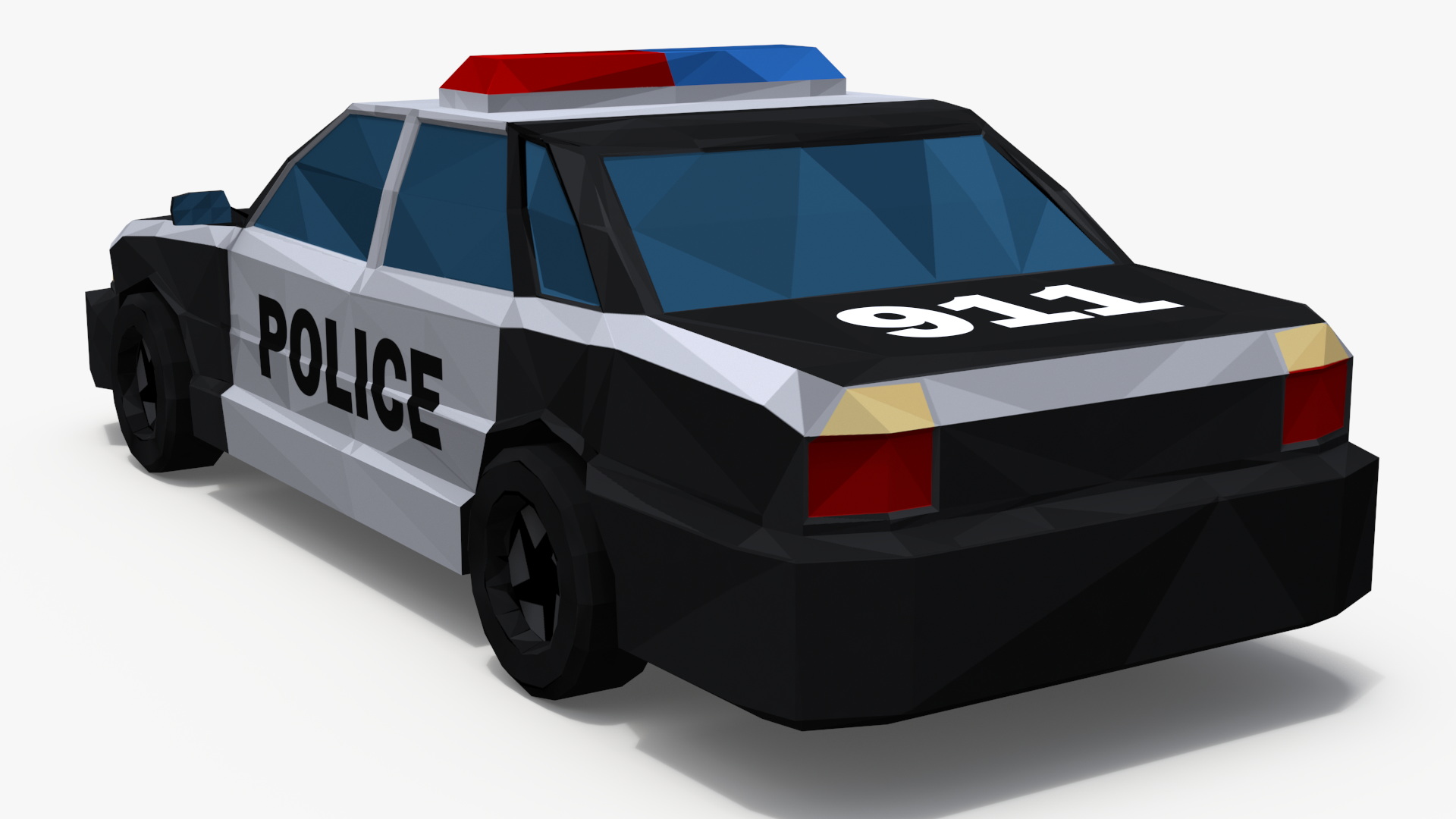 Low Poly Stylized Model Police Car 3D model