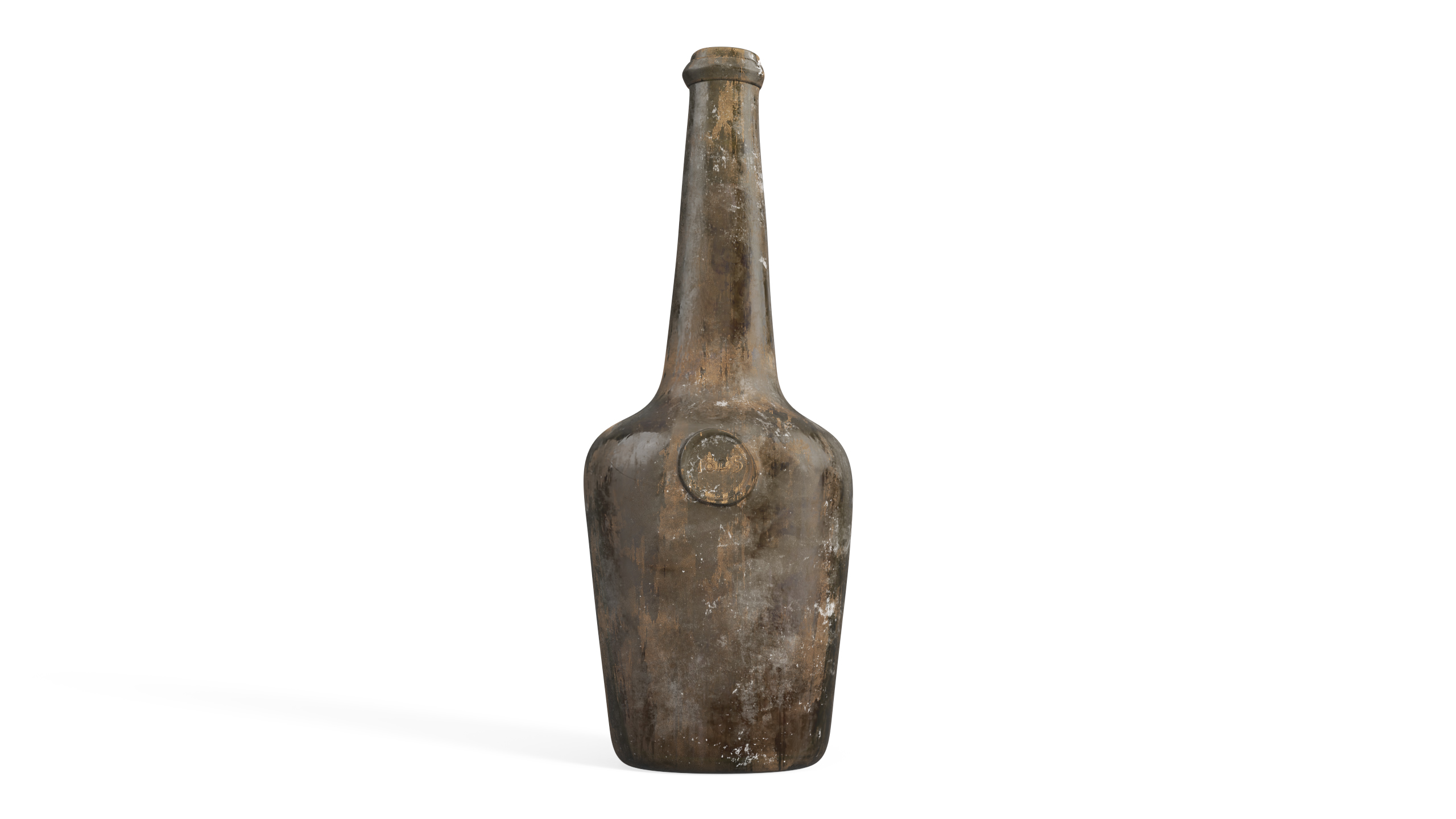 Vintage Glass Wine Bottle Old 3D model