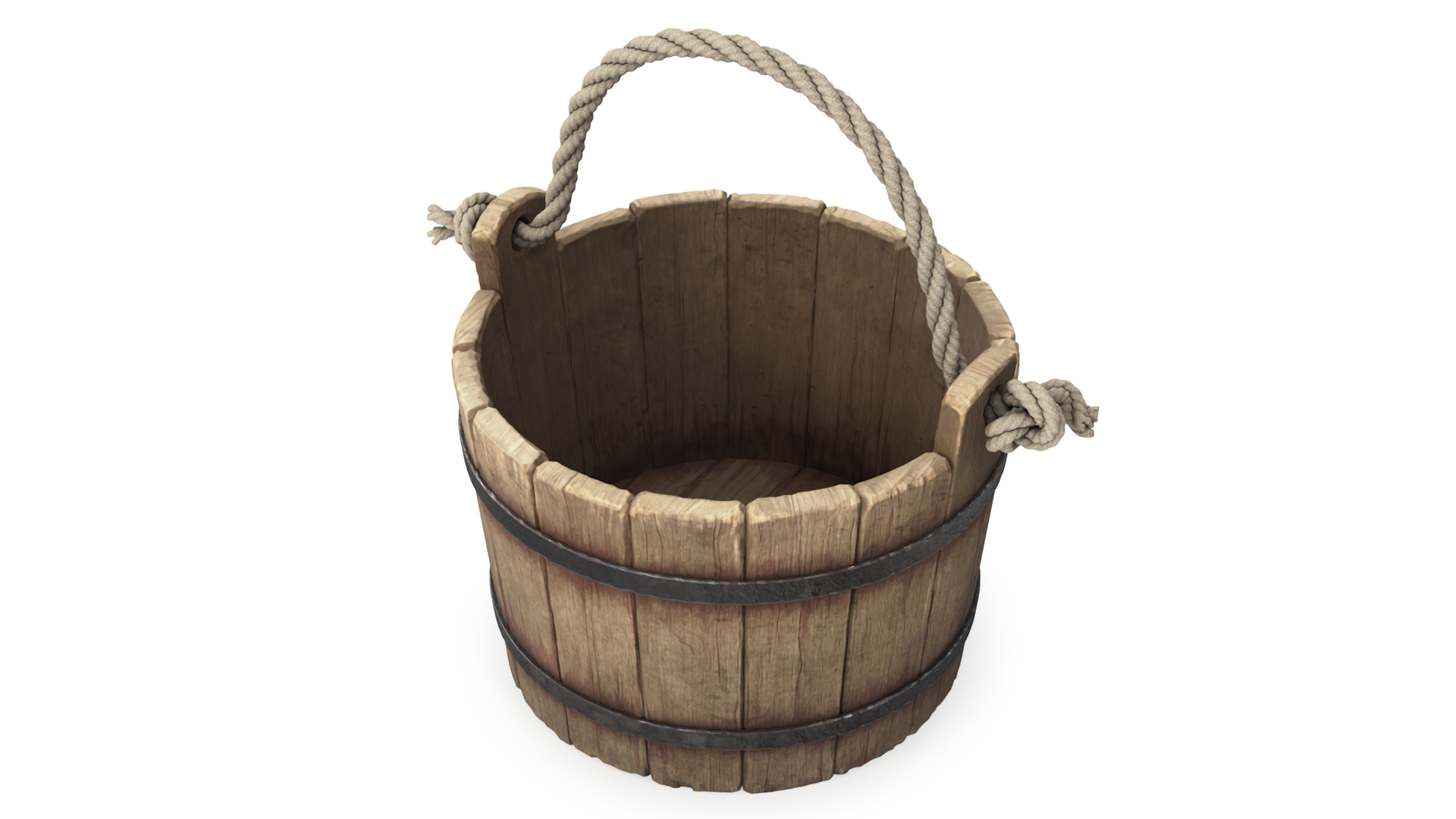 3D Wooden Bucket model