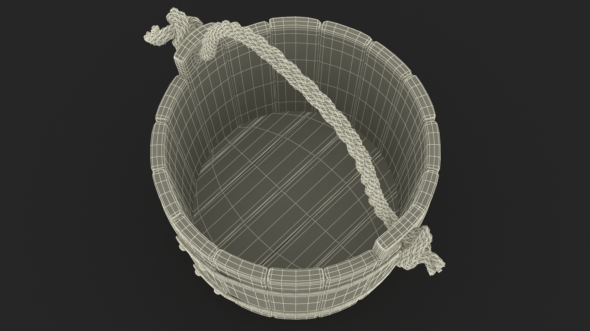 3D Wooden Bucket model