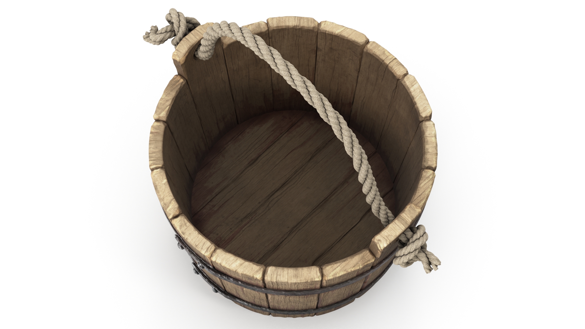 3D Wooden Bucket model