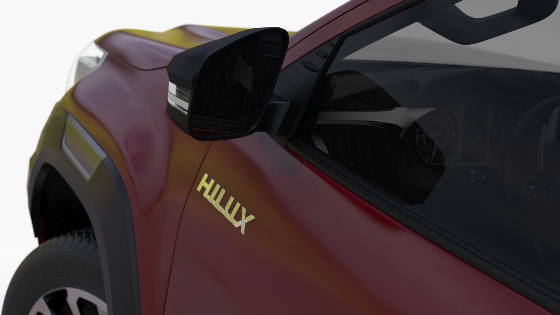 3D Toyota Hilux 2022 Red Rigged model
