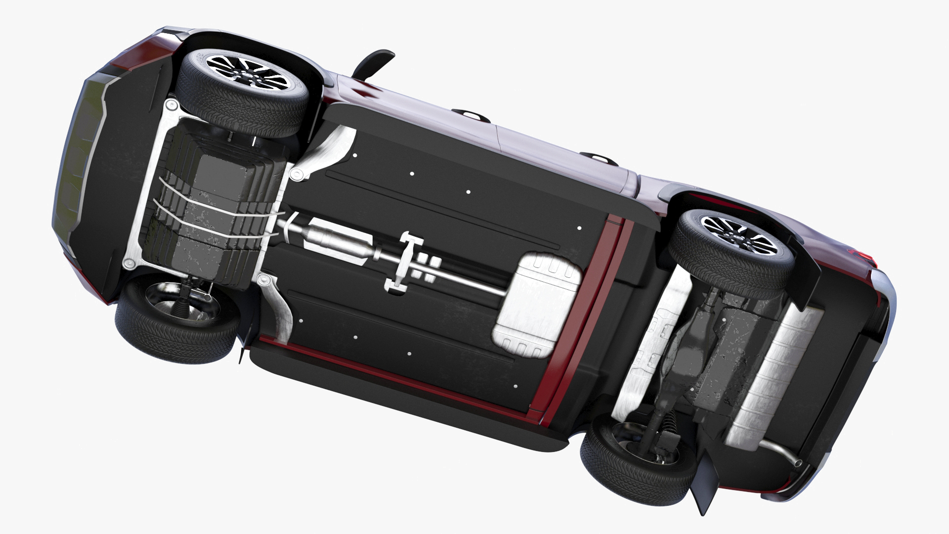 3D Toyota Hilux 2022 Red Rigged model