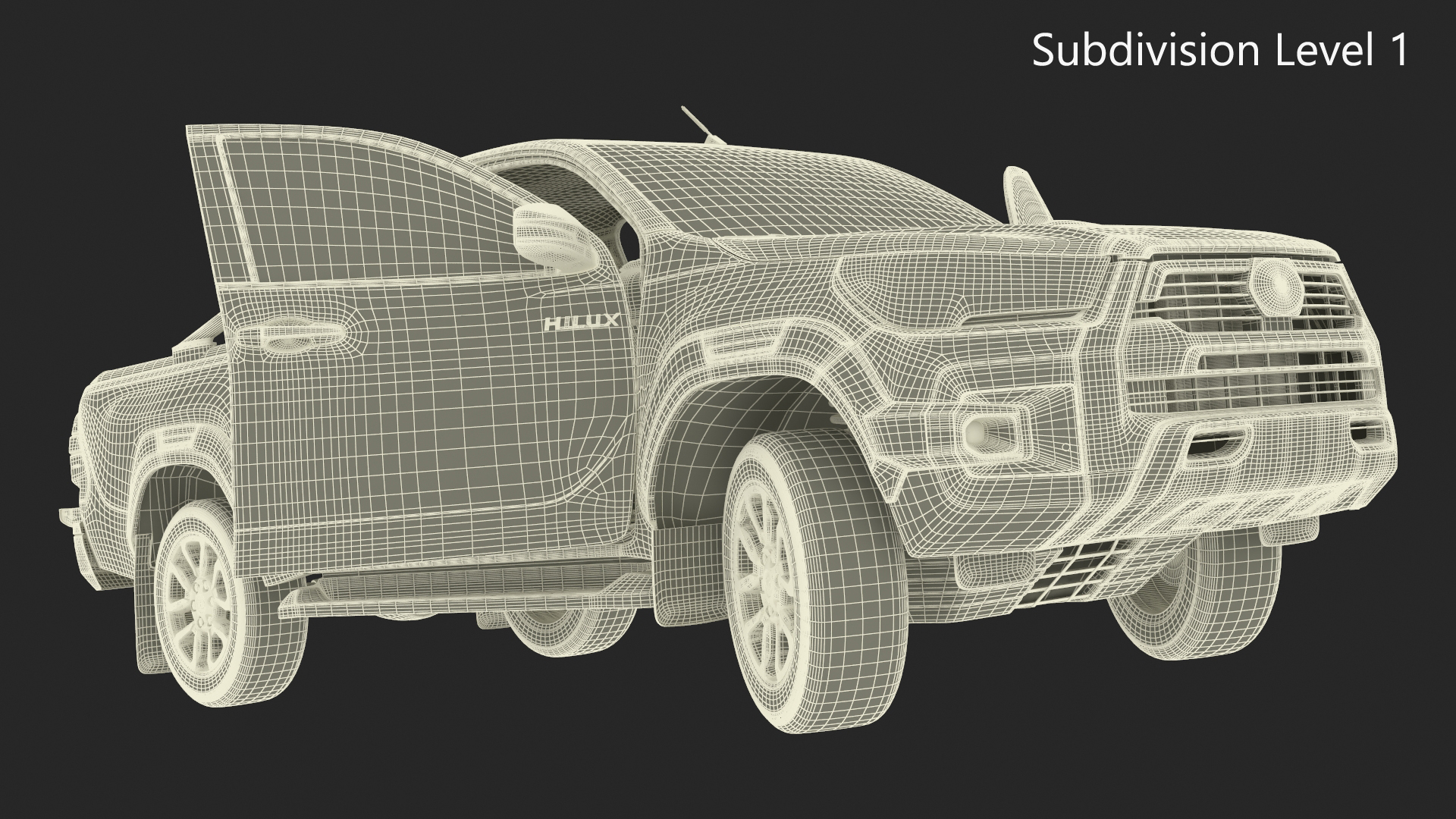 3D Toyota Hilux 2022 Red Rigged model