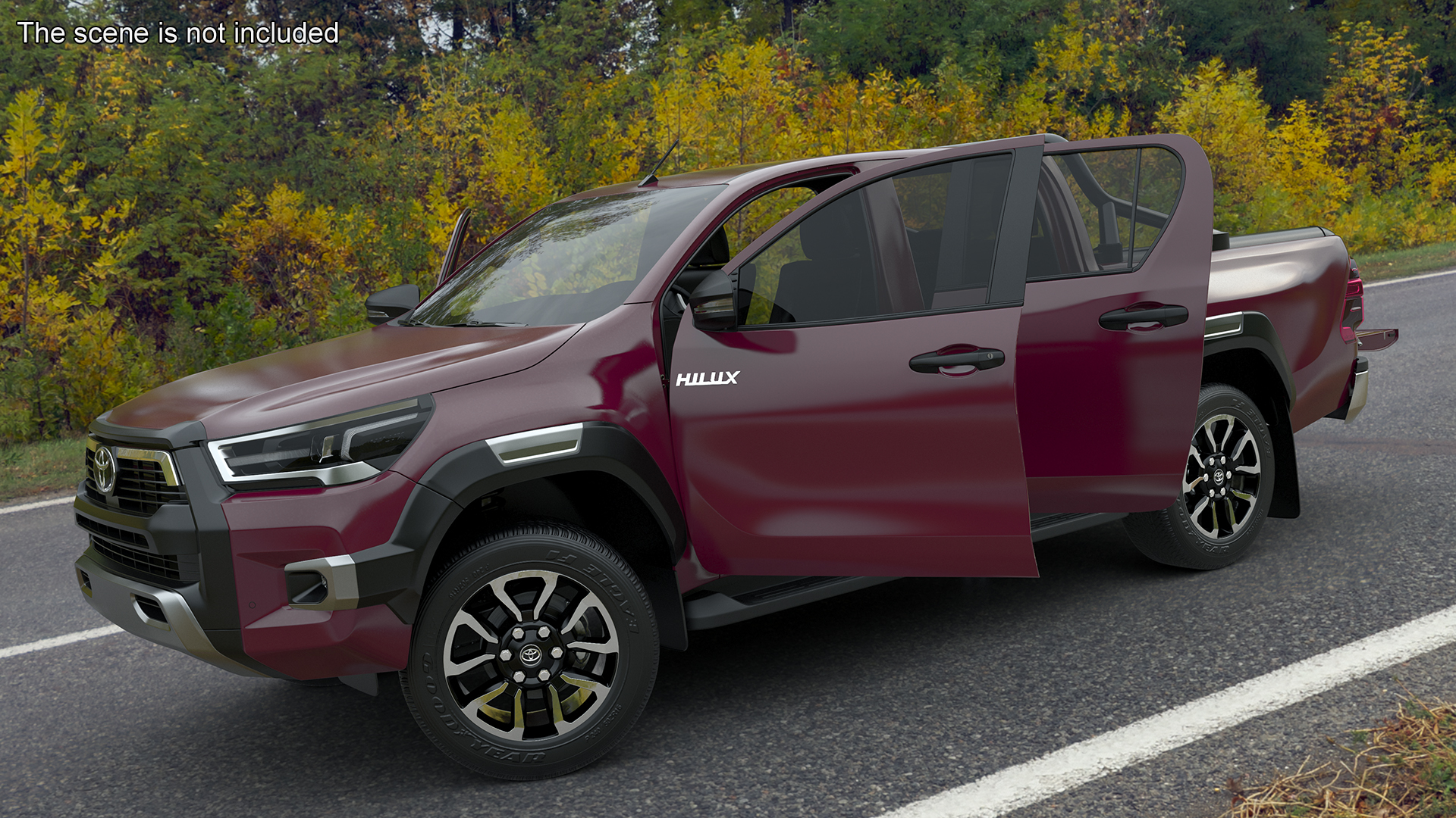 3D Toyota Hilux 2022 Red Rigged model