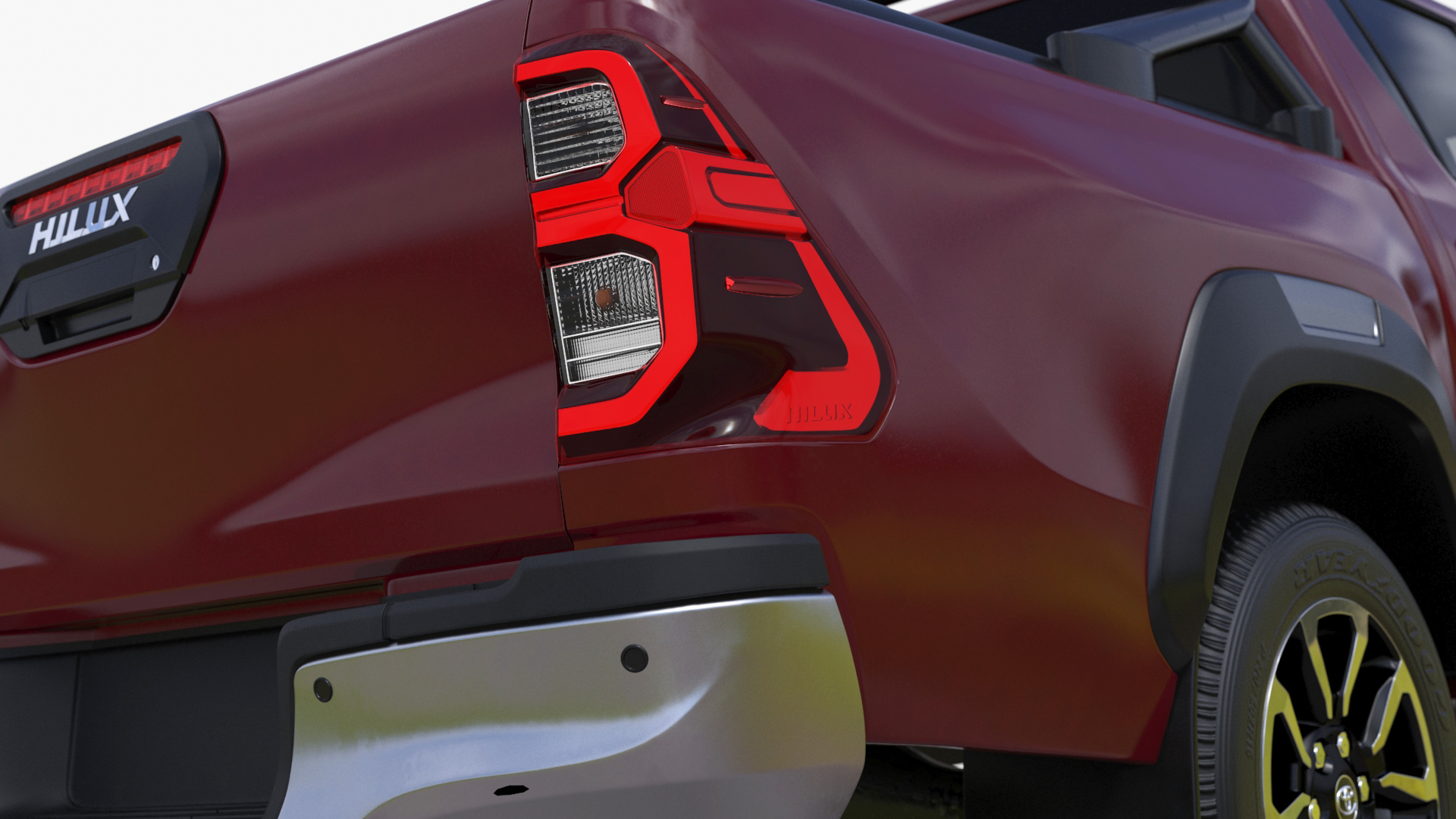 3D Toyota Hilux 2022 Red Rigged model
