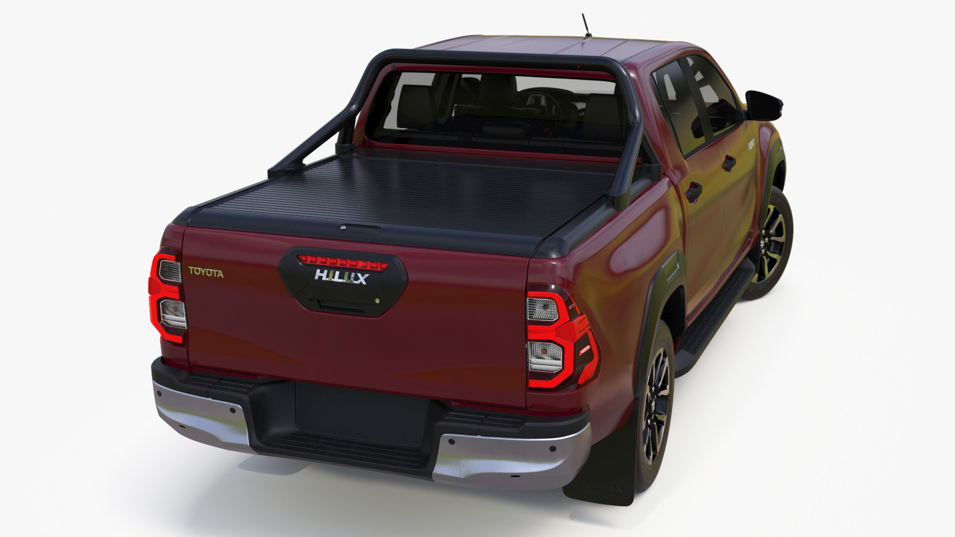 3D Toyota Hilux 2022 Red Rigged model