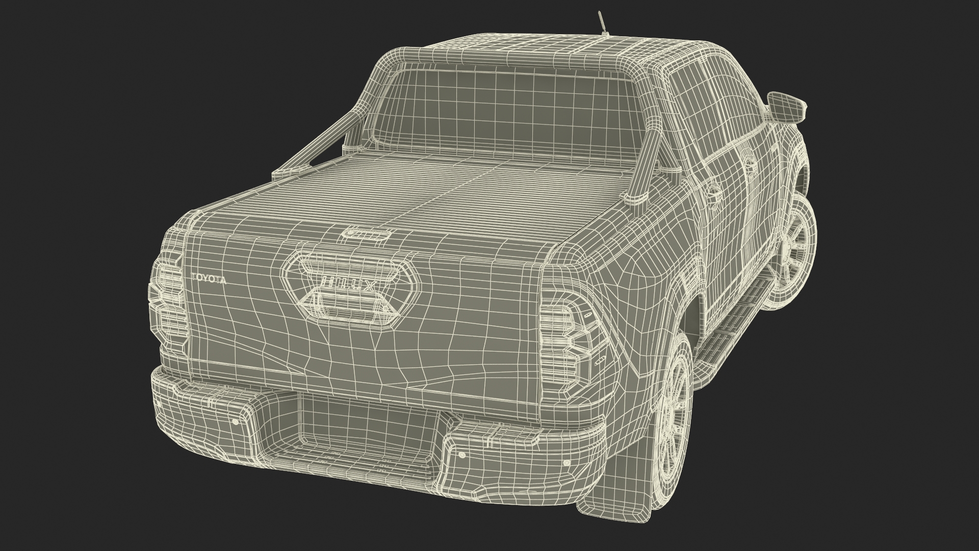 3D Toyota Hilux 2022 Red Rigged model