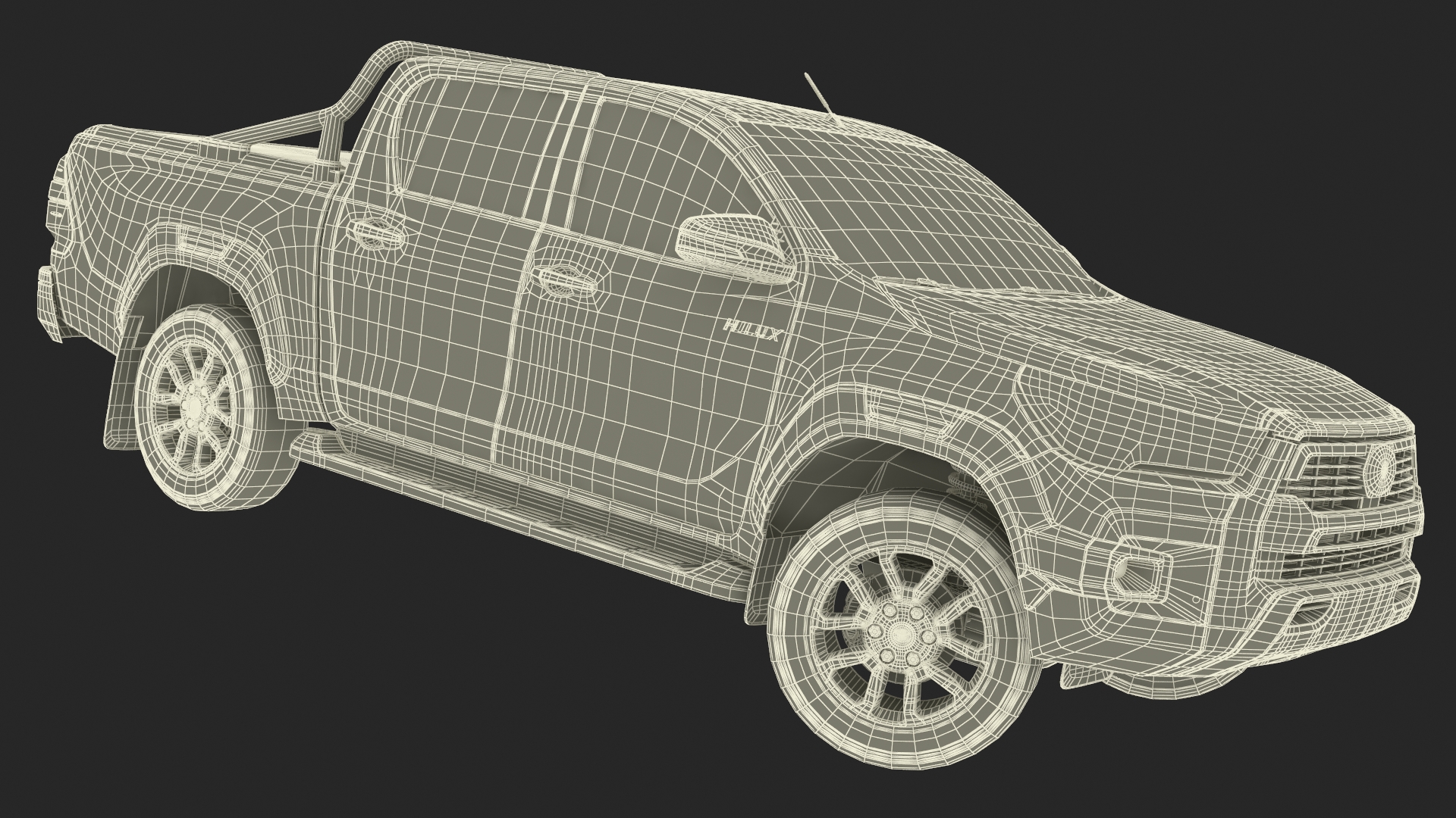 3D Toyota Hilux 2022 Red Rigged model