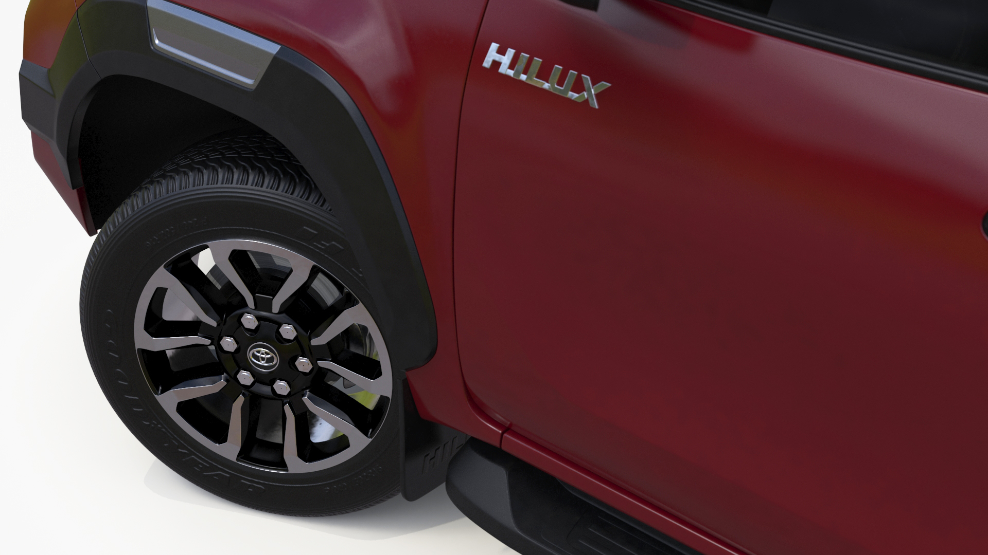 3D Toyota Hilux 2022 Red Rigged model