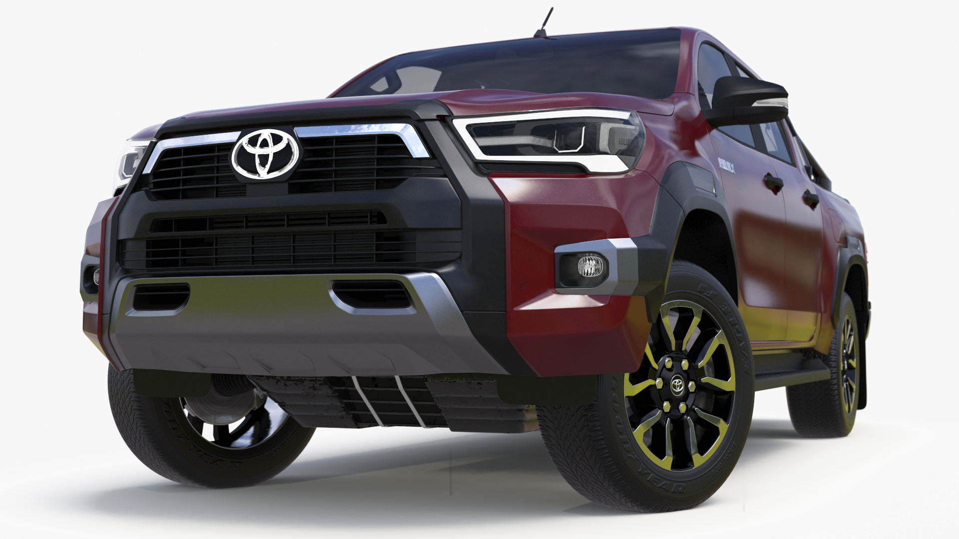 3D Toyota Hilux 2022 Red Rigged model
