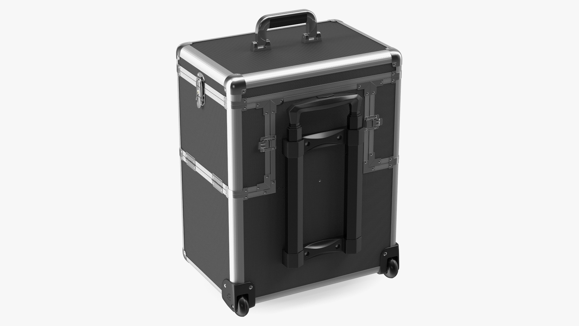 Yaheetech Aluminum Rolling Trolley Makeup Case Folded Black 3D model